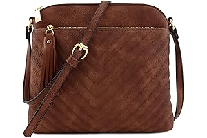Moda Luxe Chevron Quilted Medium Crossbody Bag: Sophisticated Style and Versatility