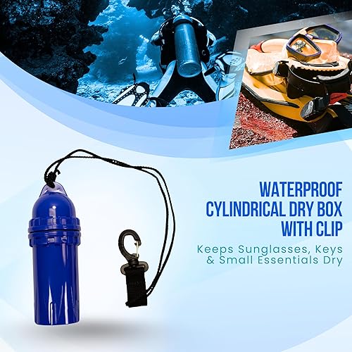 Miniatura 2 de Scuba Choice Caja seca cilíndrica con clip, color azul