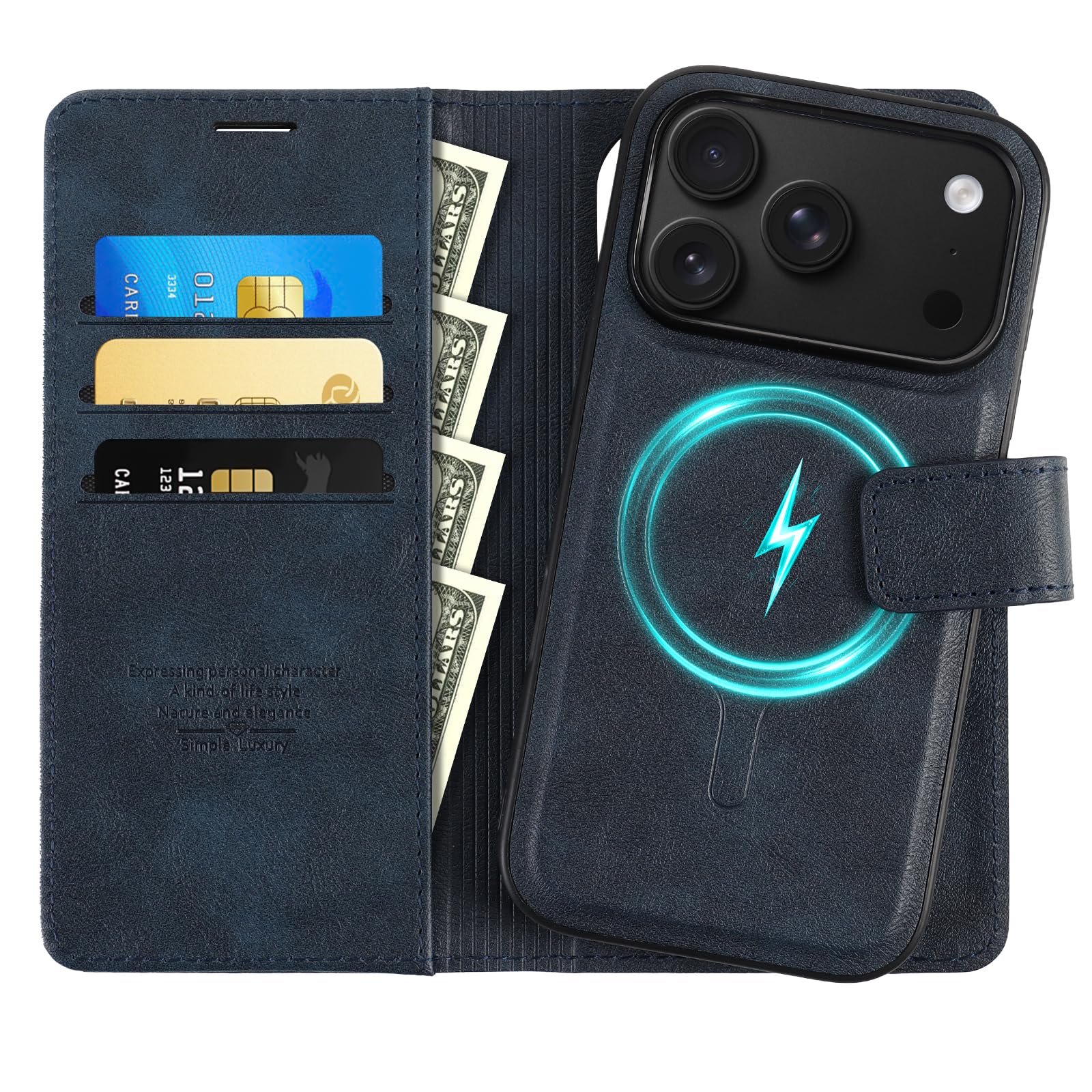Coque iPhone 17 Pro Max Antichoc Détachable avec Blocage RFID