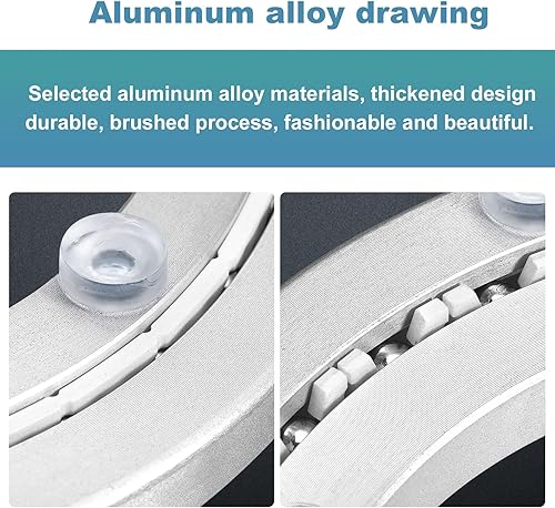 Miniatura 10 de MECCANIXITY Silenciador Lazy Susan de aluminio de 12 pulgadas con rodamiento de anillo giratorio de metal Rodamientos giratorios de placa giratoria
