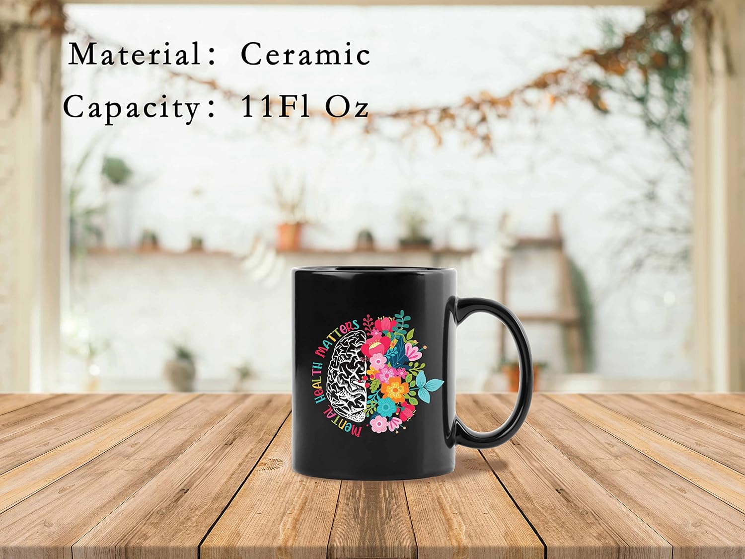 QUICQOD Mental Health Coffee Mug,Therapist Mug Ceramic Black Cup for Counselling Office Therapy Office Decor,Psychologist Gifts,Gifts for Therapist Women 11Oz - Image 4