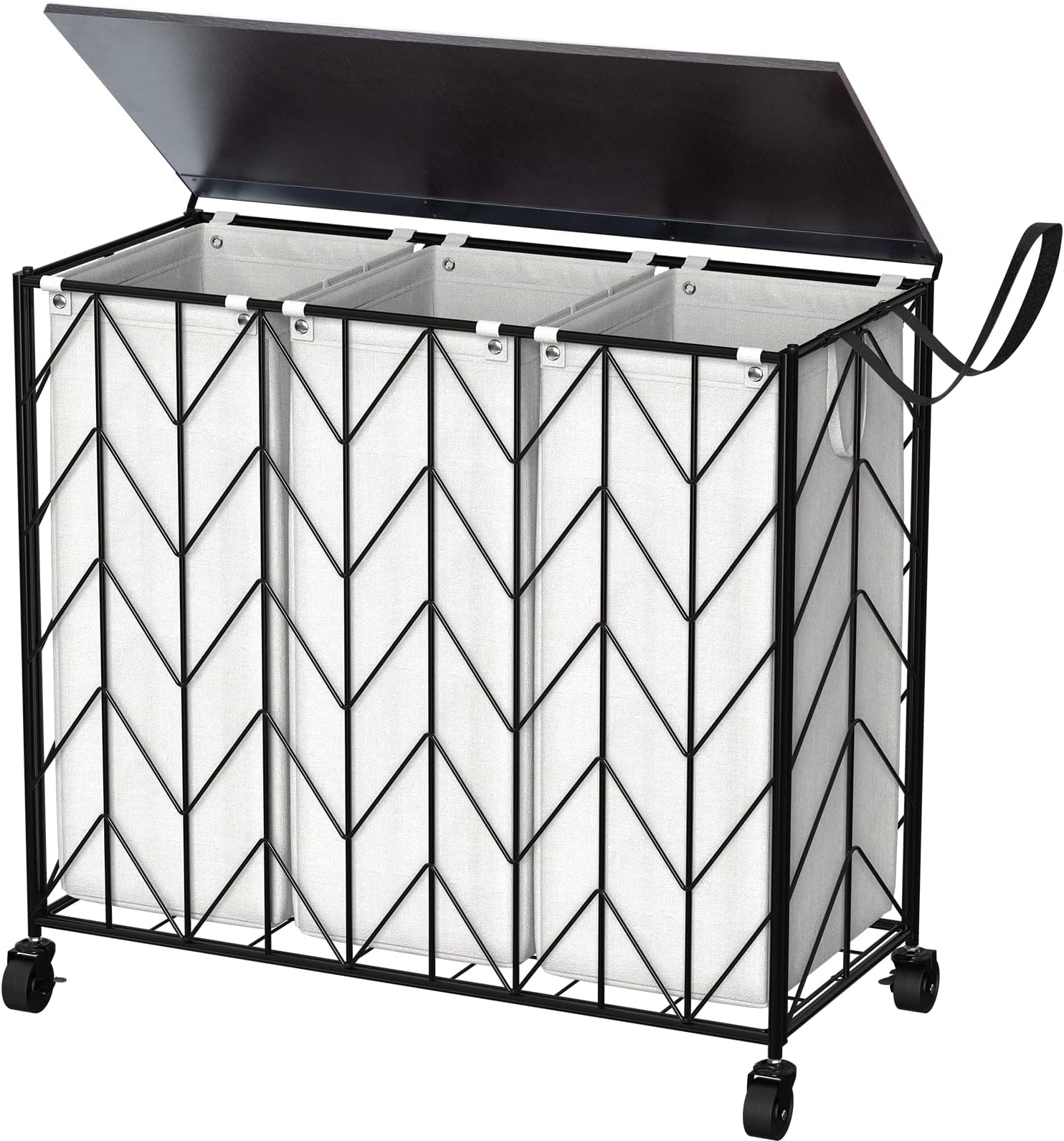 DEDU 120L Laundry Sorter 3 Section Heavy Duty, Extra Large