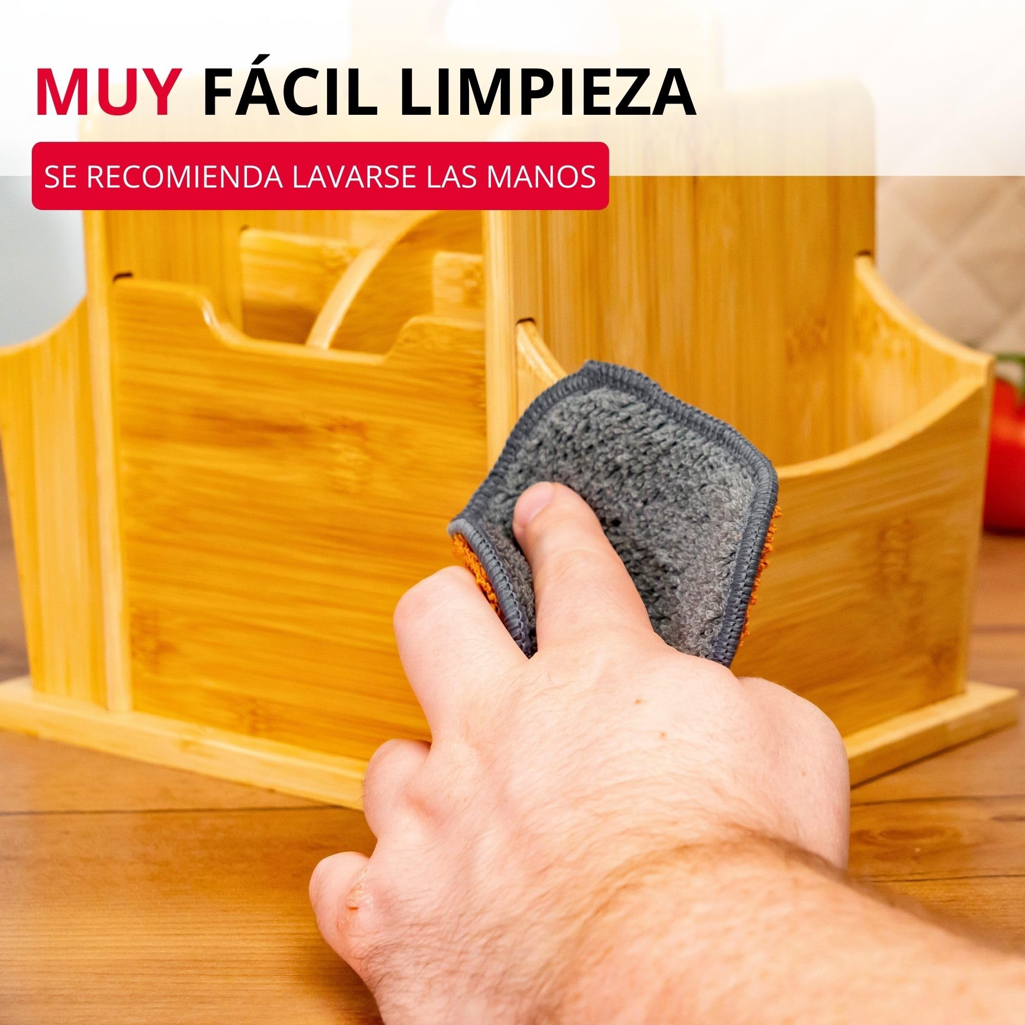 Organizador Tapas + Friends Westmark – práctico organizador de mesa con 7 compartimentos, cesta para cubiertos y servilletas, portautensilios para mesa y fiesta – bambú