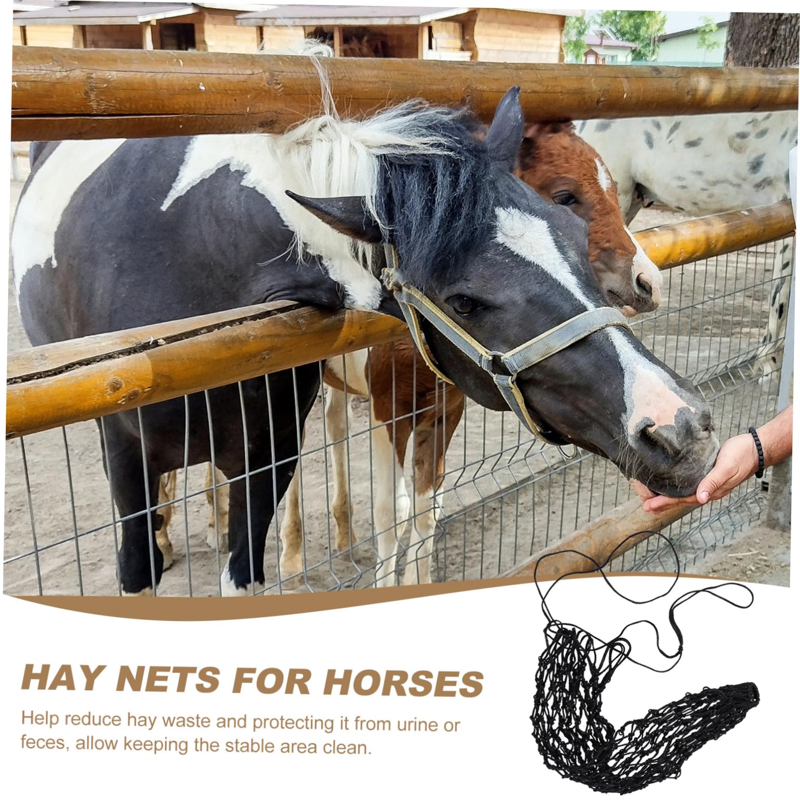 POPETPOP 5piezas Bolsa De Alimentación Para Caballos Comedero De Colgante Pouch De Heno Portátil Diseño De Malla Para Ventilación y Almacenamiento Resistente y De Limpiar
