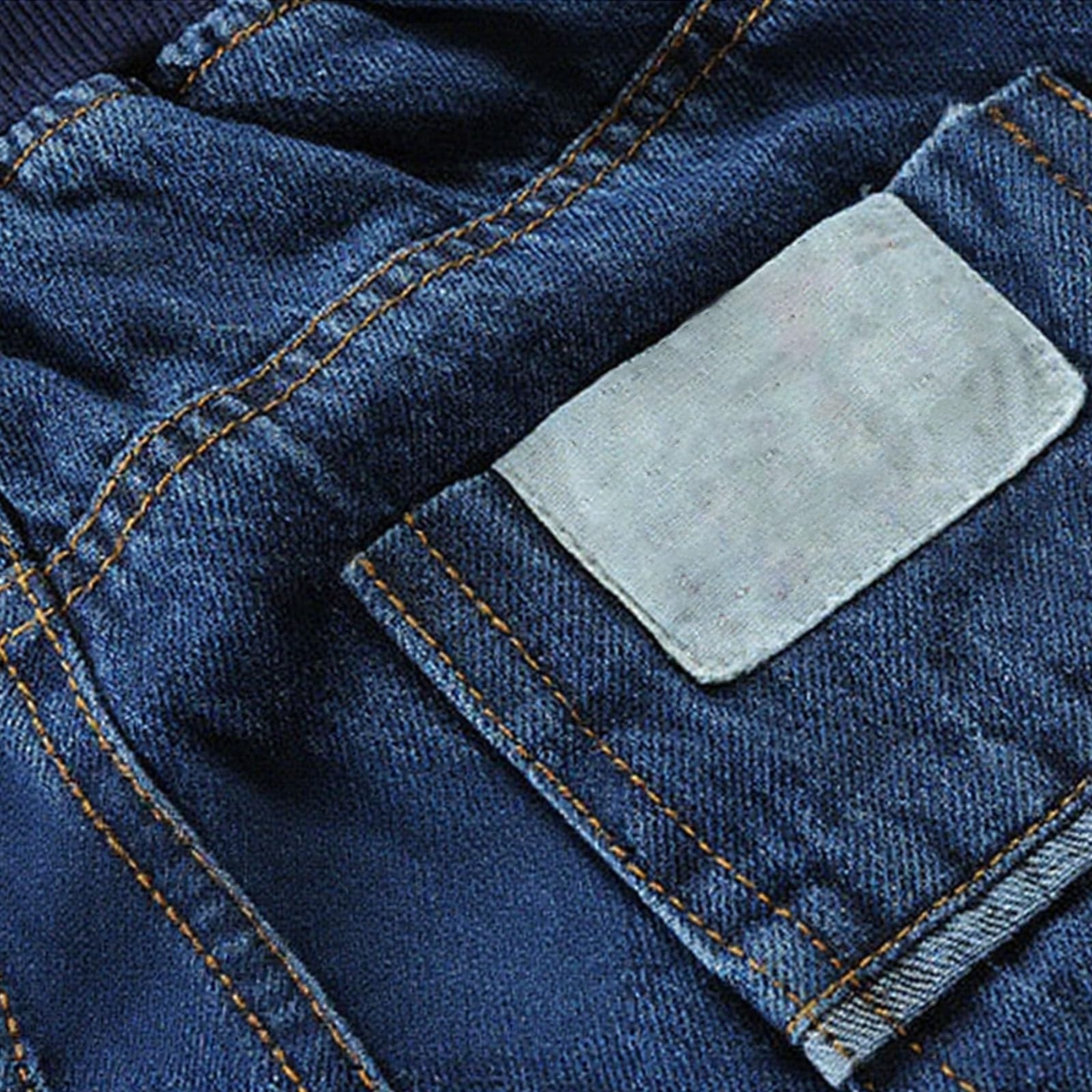 Genérico Pantalones Chandal Niño Pantalones Vaqueros Rectos Lavados de Cintura Media con Elástico para Niño Pequeño y