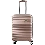 METZELDER Classic R2.0 Hard Cabin Suitcase Trendy Chic, Champagne, S CABINE 55X20x38cm, 38L, 2,9kg, Extendable Hard case with Lock