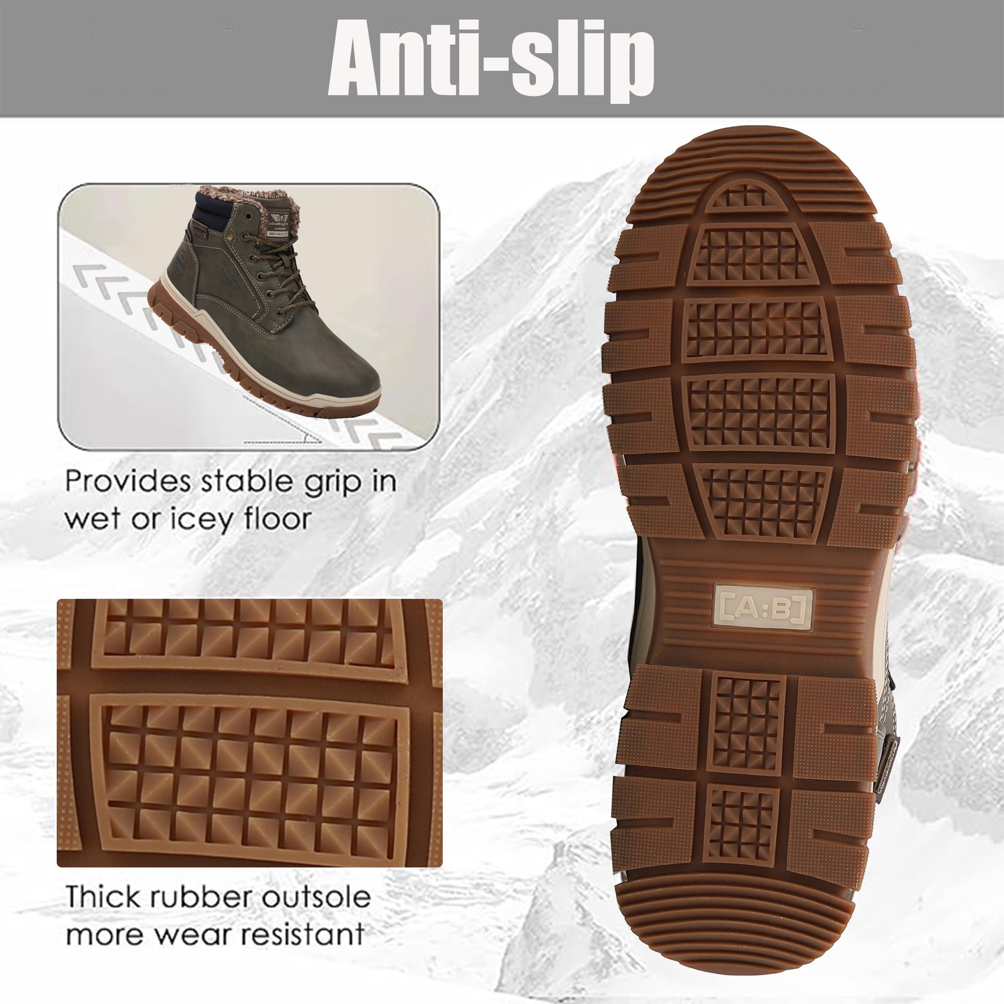 ARRIGO BELLO Stivali Uomo Invernali Scarpe Inverno Calda Foderato Montagna Antiscivolo Trekking Boots Scarponcini Neve Taglia 41-46EU