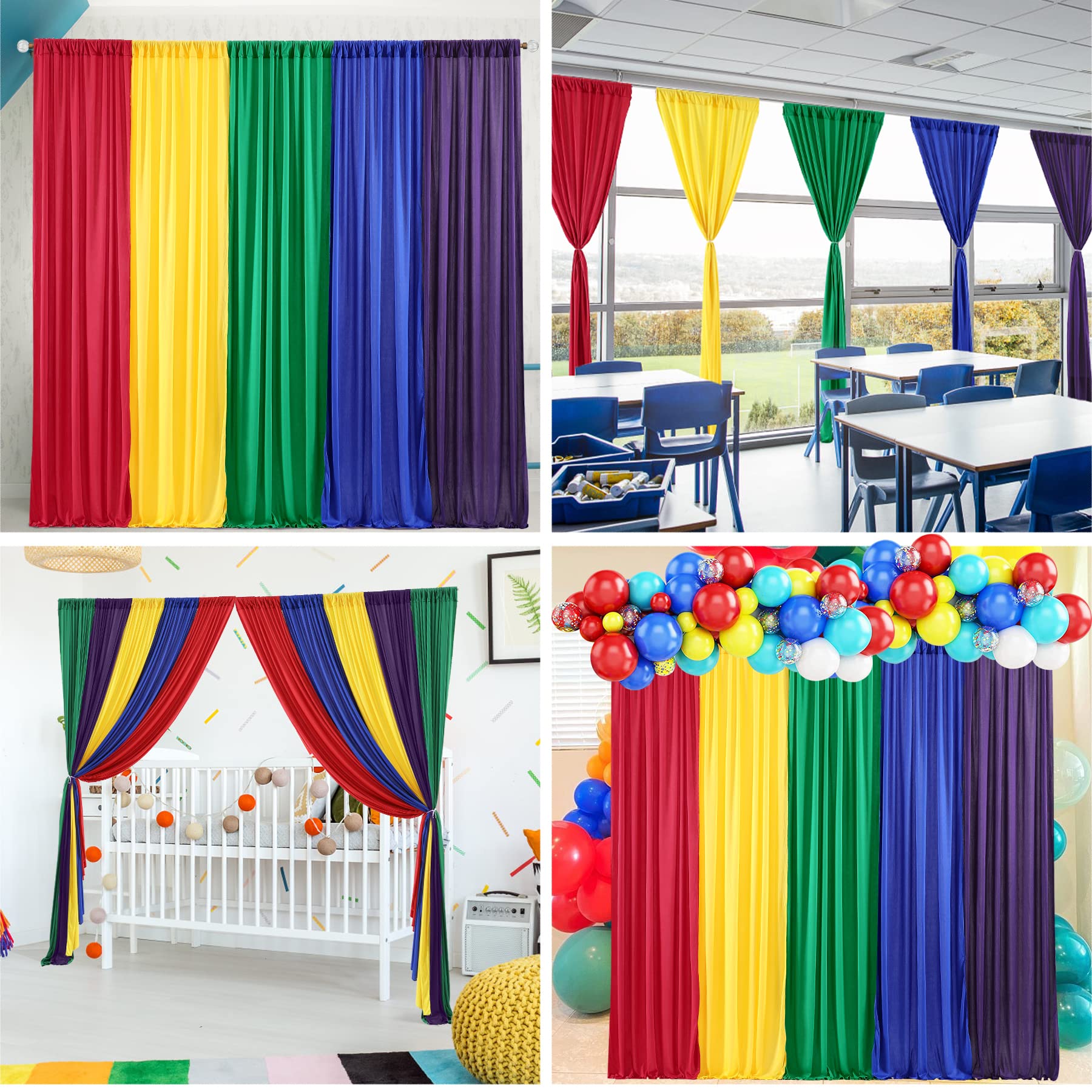 2PCS/Pack Colorful Foil Fringe Pastel Rainbow Fringe Backdrop Curtains –  Fancy Backdrops