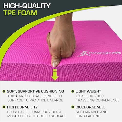 Miniatura 3 de Exercise Balance Pad, Non-Slip Cushioned Foam Mat & Knee Pad for Fitness and Stability Training, Yoga, Physical Therapy, L and XL