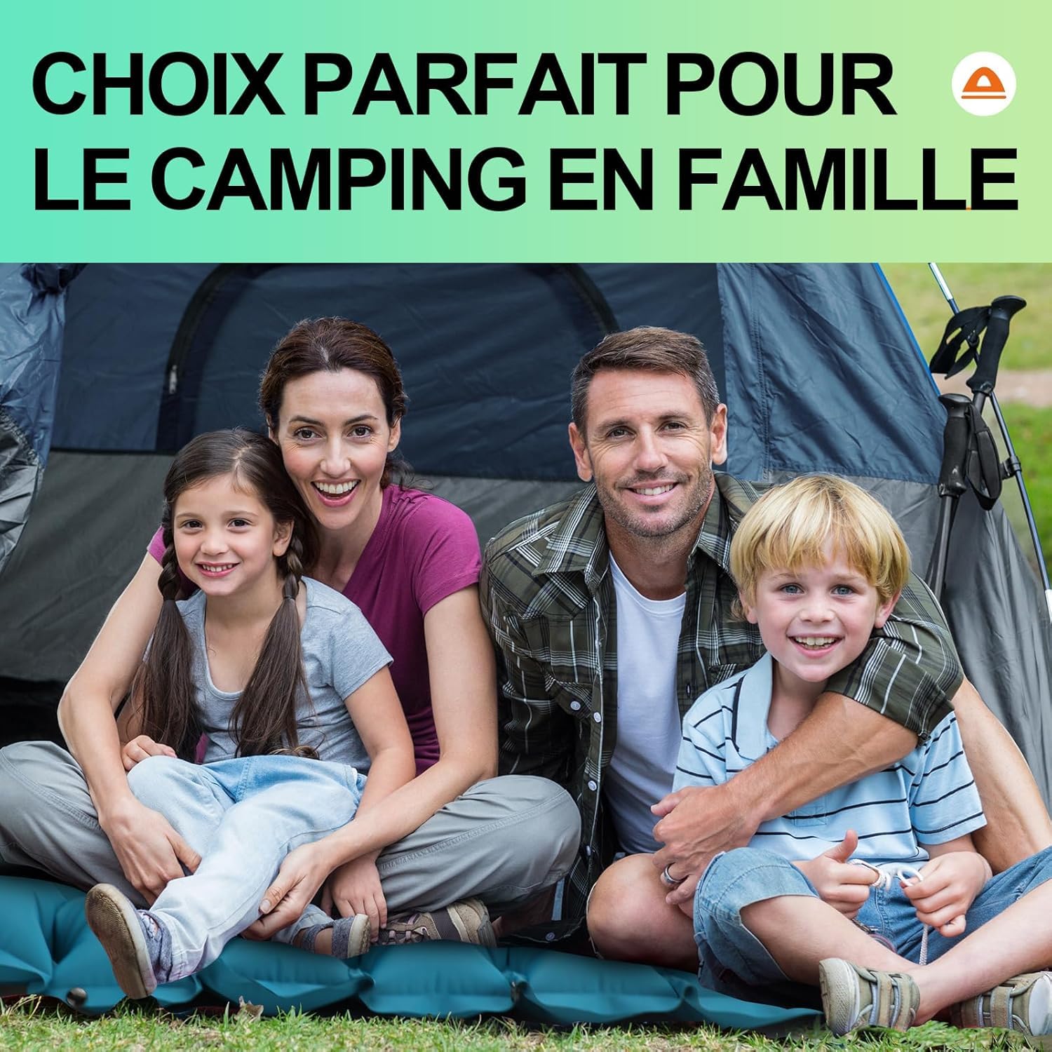 Matelas Gonflable 2 Personnes Matelas Camping Matelas Plage avec Oreiller | Pompe à Pied Intégrée,Gonflage Rapide,Matelas Gonflable 2 Places Ultraléger et Portable,Voyage,Randonnée, Trekking