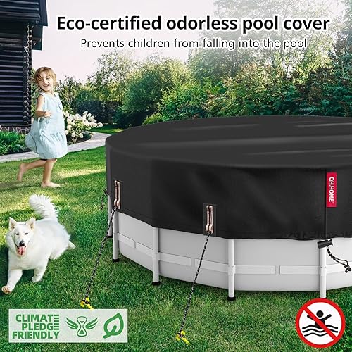 Miniatura 8 de QH.HOME Cubierta redonda de piscina de 8 pies, protector de piscina con cubierta solar para piscina, cubierta de piscina de una pieza resistente al