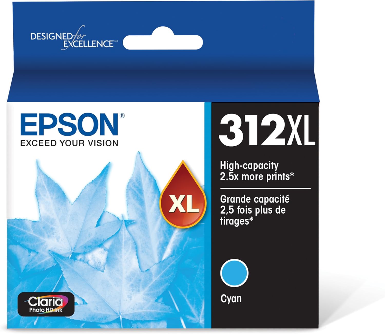 Epson T312XL220 Claria Photo HD Cyan High Capacity Cartridge Ink & T312XL120 Claria Photo HD Black High Capacity Cartridge Ink