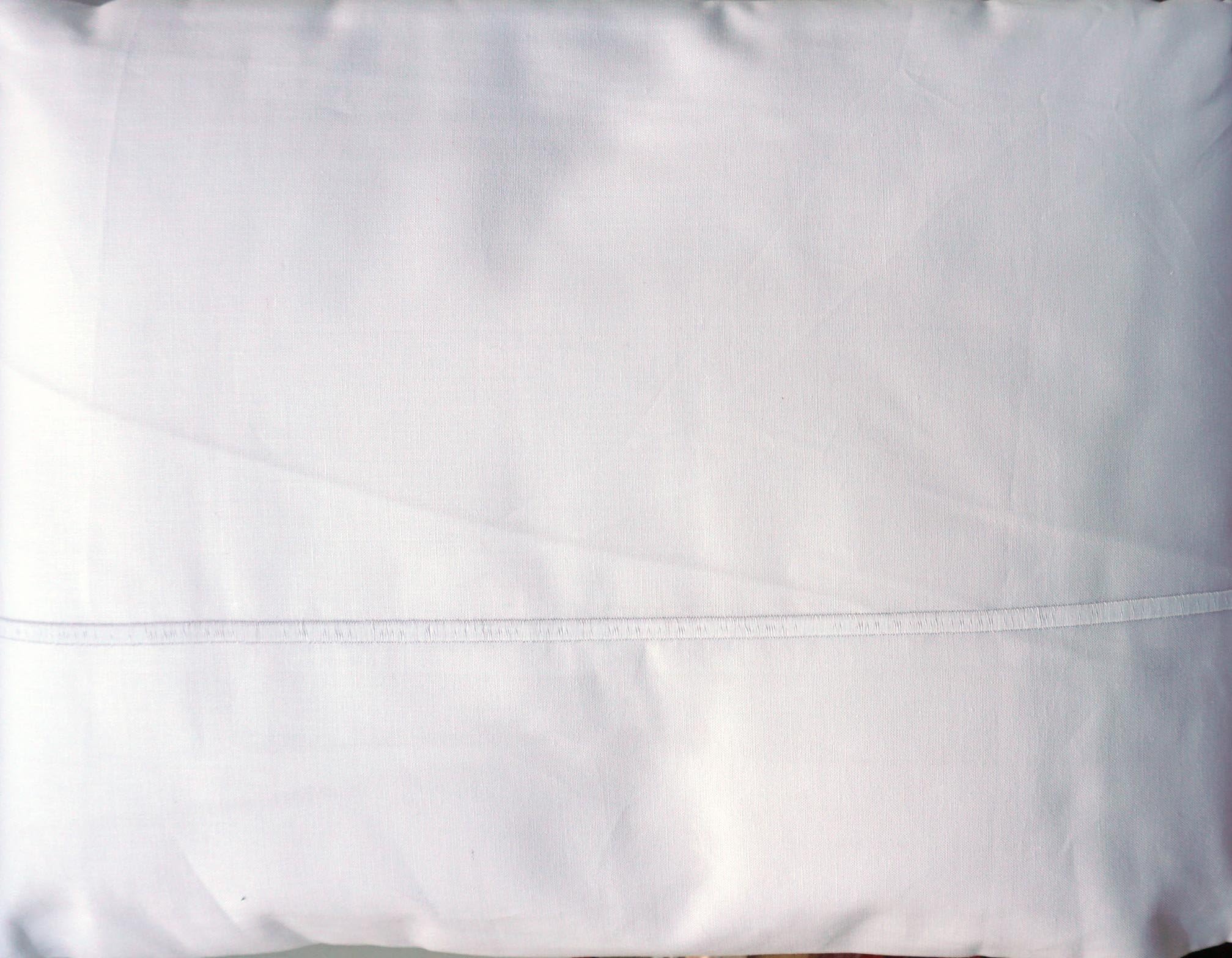 Maurizio Italy Luxury 4 Piece Cotton Queen Size Sheet Set Solid White with Raised White Hemline