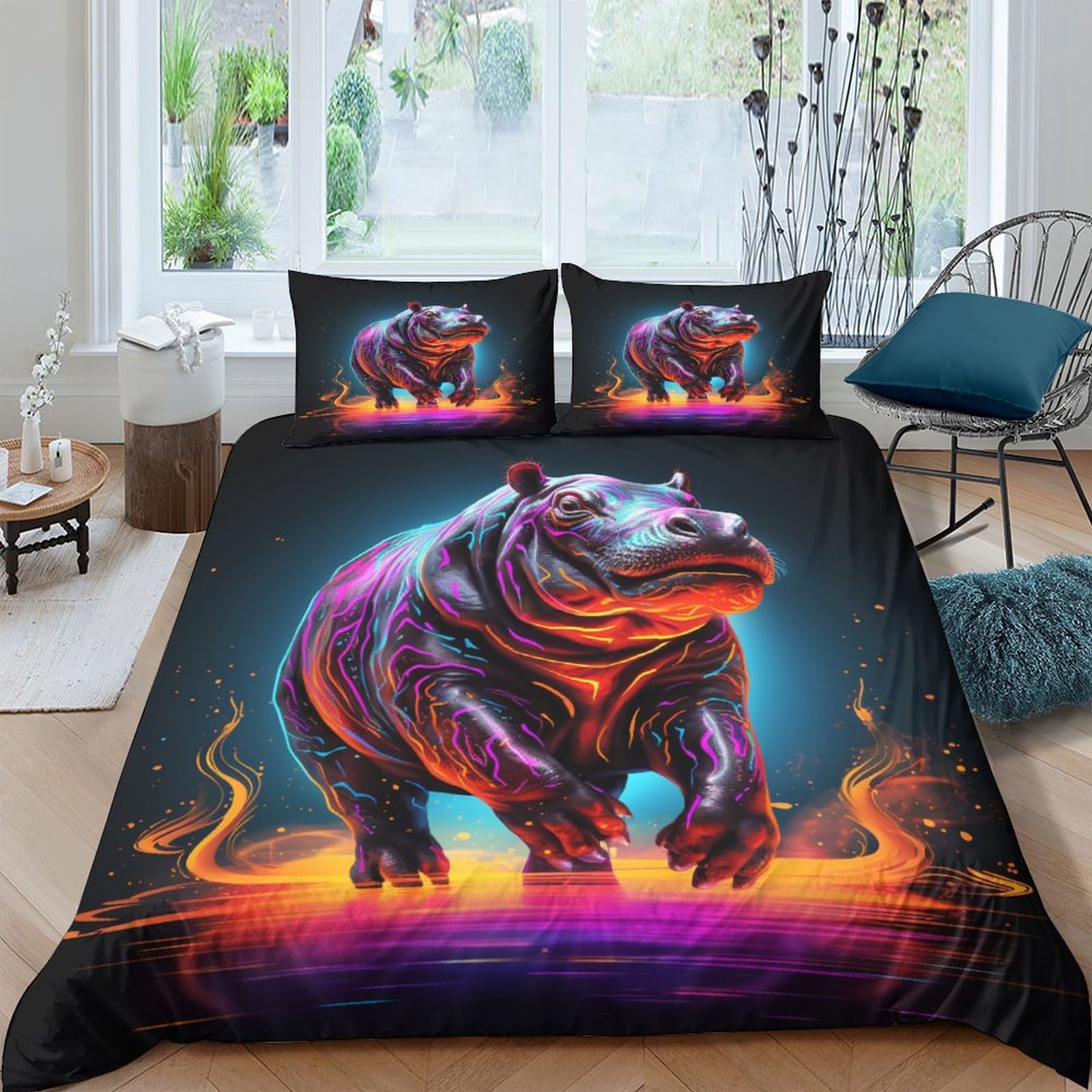 Housse de couette 220x240 hippopotame pour créer une ambiance cocooning dans la chambre
