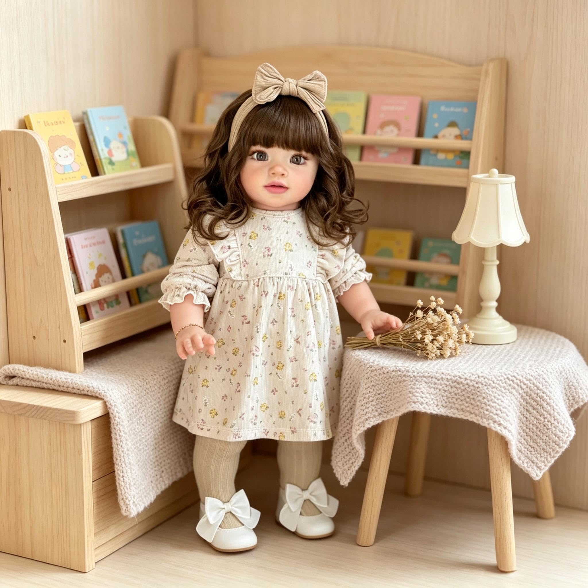 Realistyczne lalki Reborn maluch dziewczyna Pippa 66 cm duży rozmiar Reborn Baby Dolls Real Life Baby Doll miękka winylowa tkanina ciało realistyczna lalka maluch z długimi włosami dla dzieci