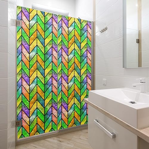 Miniatura 8 de Película de privacidad para ventana de vidrio arcoíris, película de ventana de vidrio manchado, película de privacidad para ventana, película de