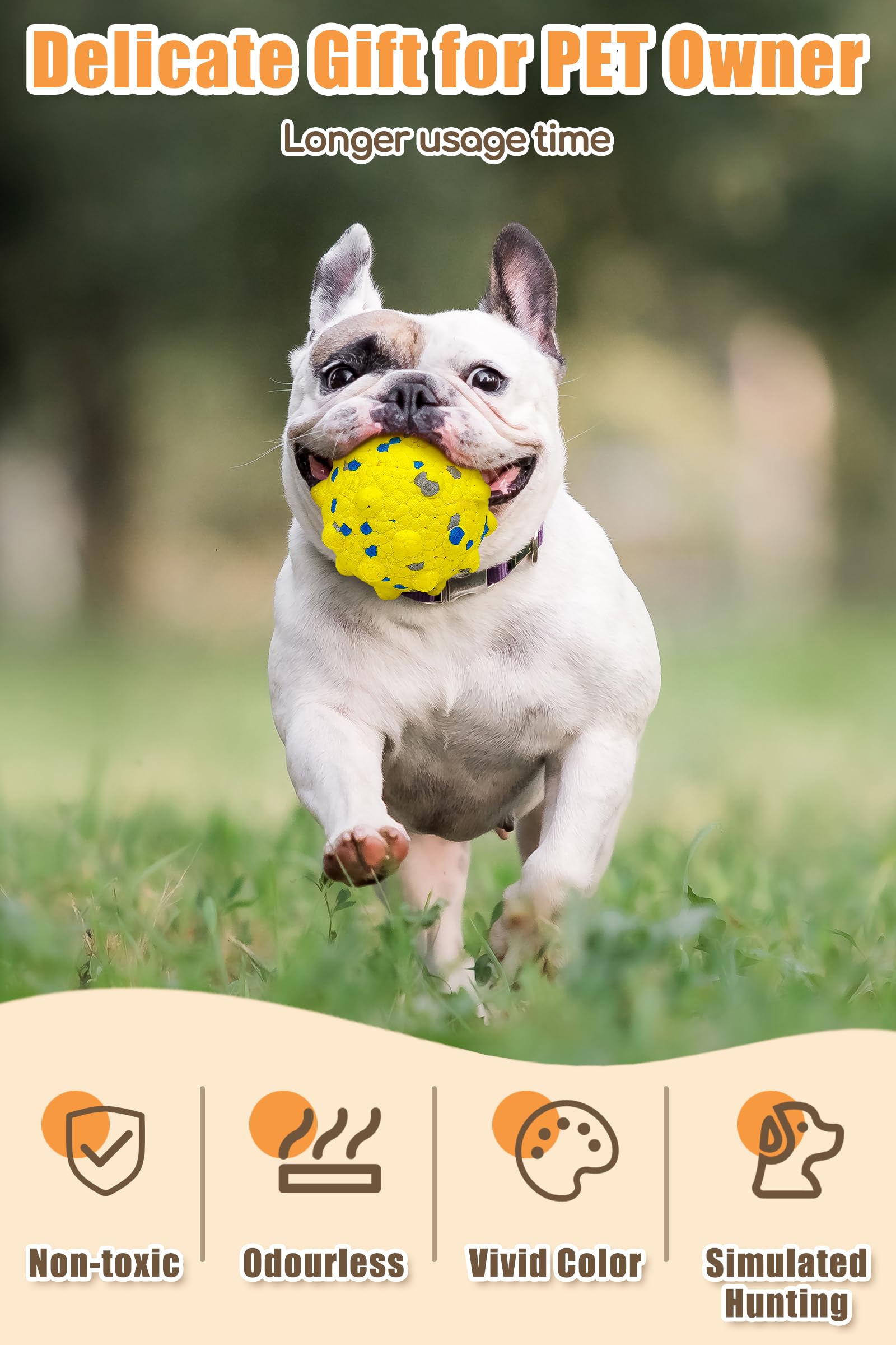 Pelotas mejoradas para perros para masticadores agresivos, pelotas de tenis indestructibles para perros, bolas de juguete duraderas para perros, juguetes interactivos para perros para juego de