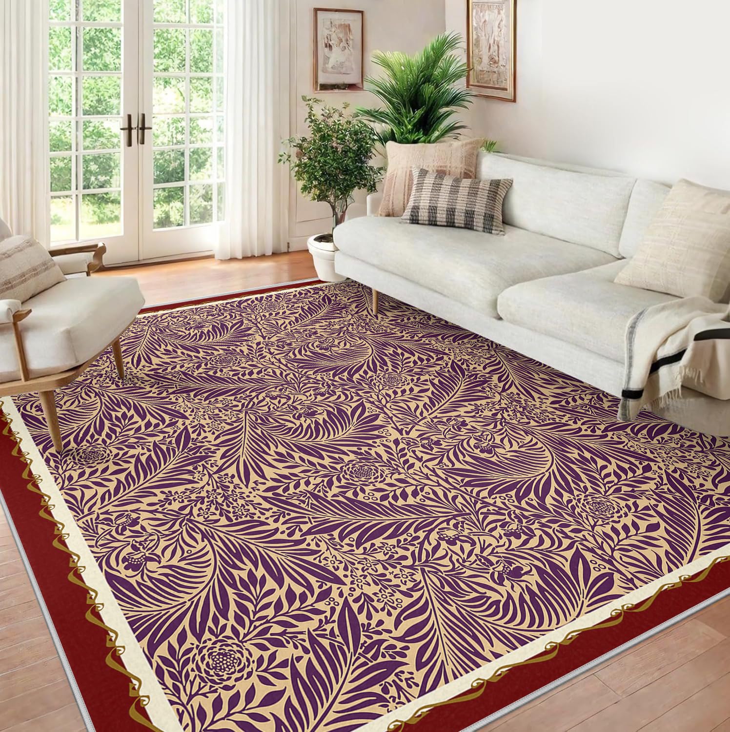 Tapis ethnique lavable et antidérapant 140x200cm pour un entretien sans effort