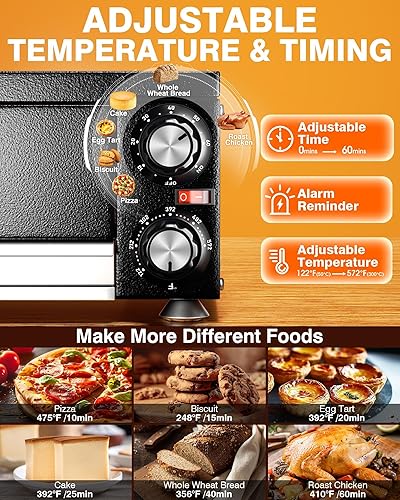 Miniatura 3 de PYY Horno eléctrico de pizza para interiores, horno de pizza, máquina comercial para hacer pizza para el hogar con temporizador, cocina de pizza de