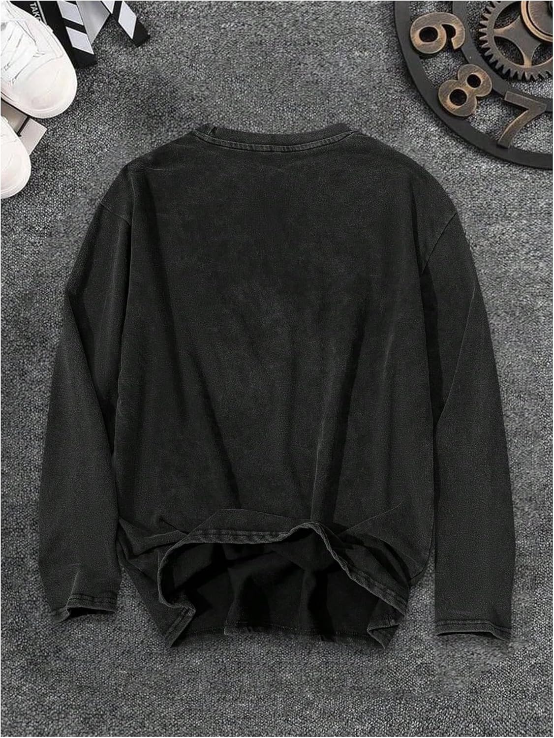 SOLY HUX Men's Long Sleeve Basic T Shirts Crew Neck Vintage Baggy Tee Tops Fall Clothes - Image 2