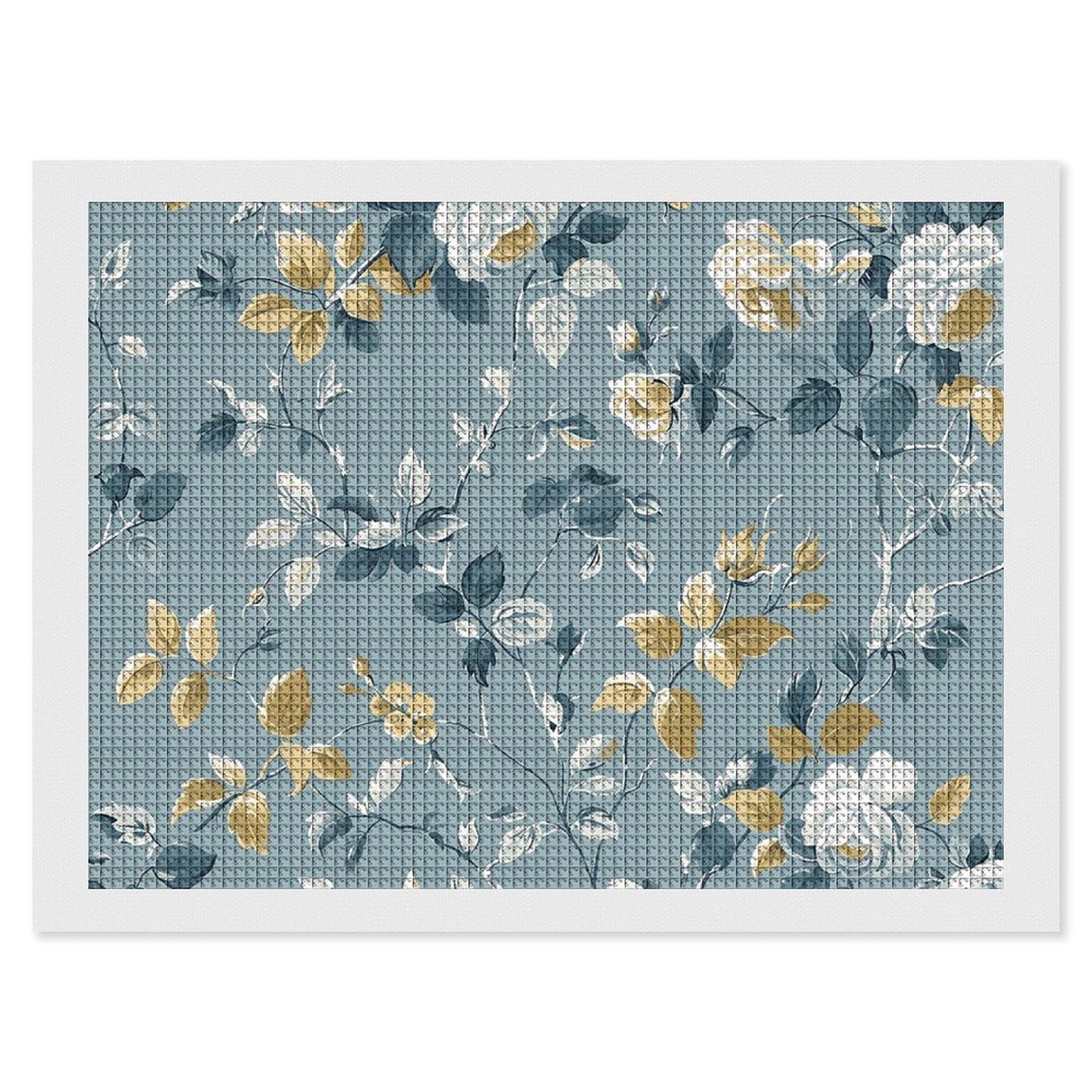 Gray Vine Pattern Diamond Art Kits for Adults, DIY 5D Diamonds Painting Kits for Beginner, Round Full Drill Diamond Dots Painting, 12"x16" Diamonds Pictures Gem Art and Crafts Wall Decor