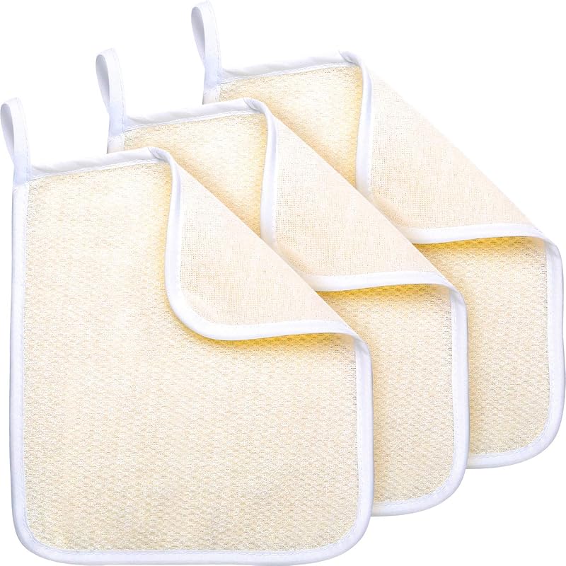 Tatuo Buchas de Banho em Nylon com Textura, Branca com Borda, Pacote com 3