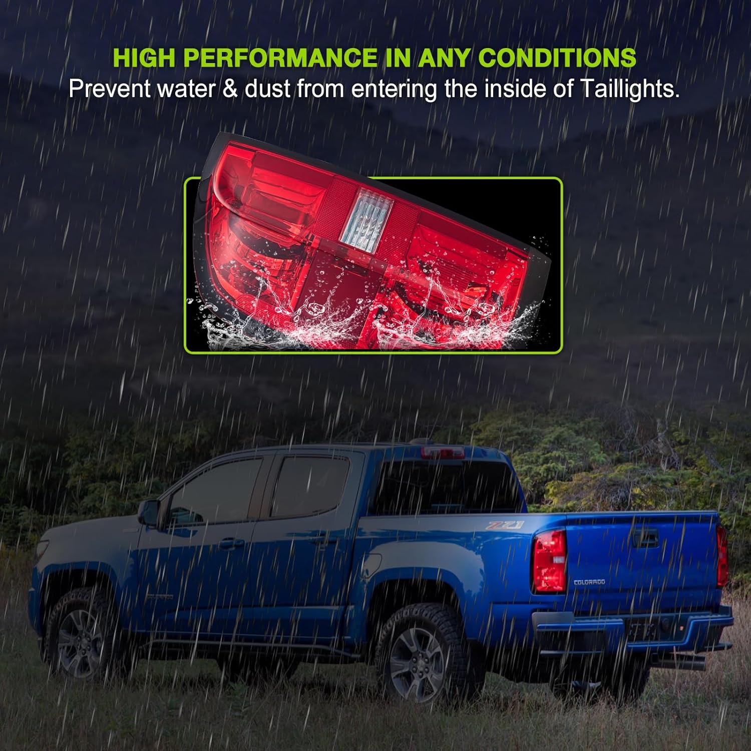Compatible With 2015-2022 Chevy Colorado Rear Tail Light Assembly with bulbs harness Left driver side