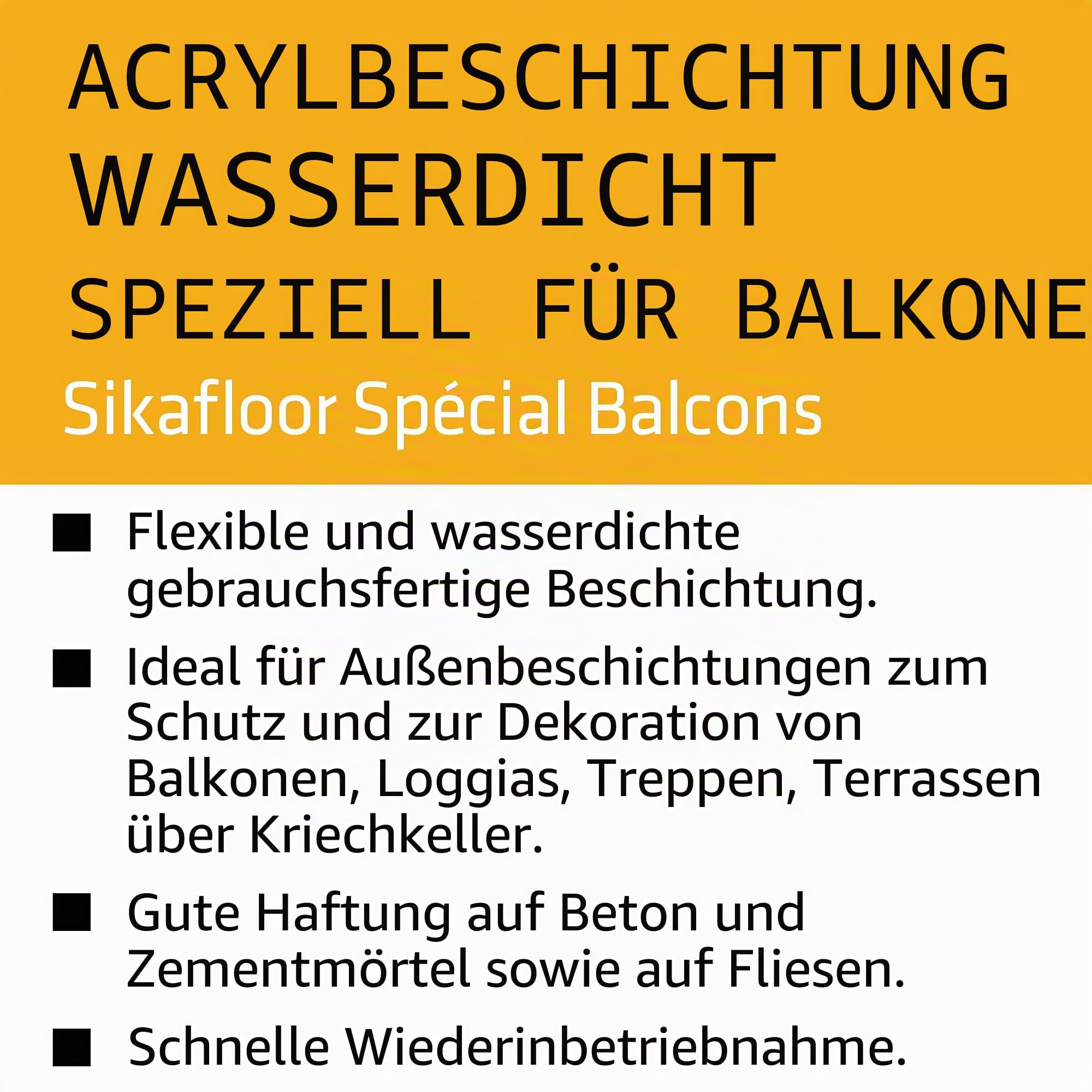 Sika floor Special Balcons, Acrylbeschichtung, wasserdicht, speziell für Balkon, 5 kg, Grau (RAL7038)