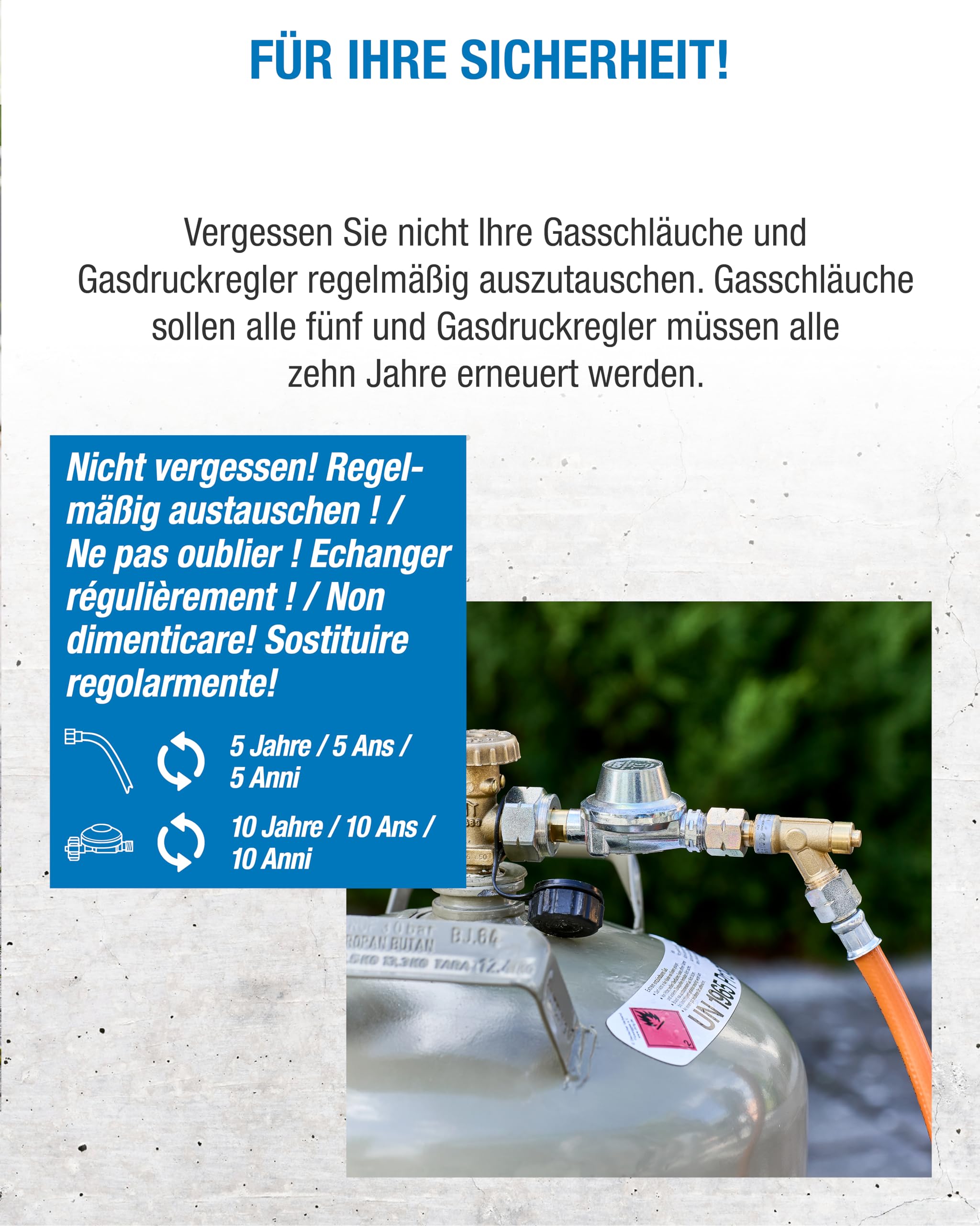 CFH Gasschlauch Gummi 20 m VS 790 G 3/8" LH Anschluss 20 bar LPG Propan Butan