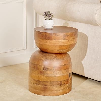 Centre Sybil Mango Wood Accent Table - Brown