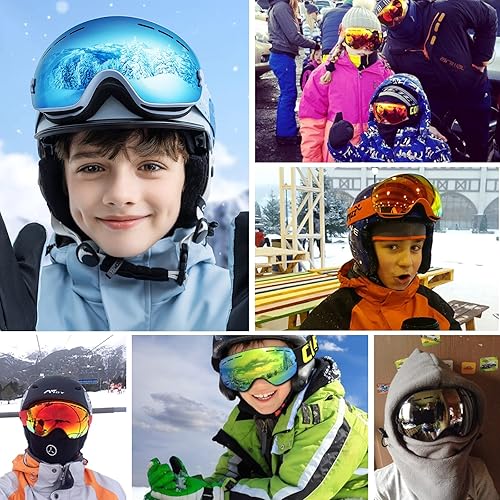 Miniatura 7 de COPOZZ Ski Goggles Kids, Youth Snowboard Goggles for Boys Girls Toddler Age 2-12,OTG UV400 Helmet Compatible Skiing Equipment