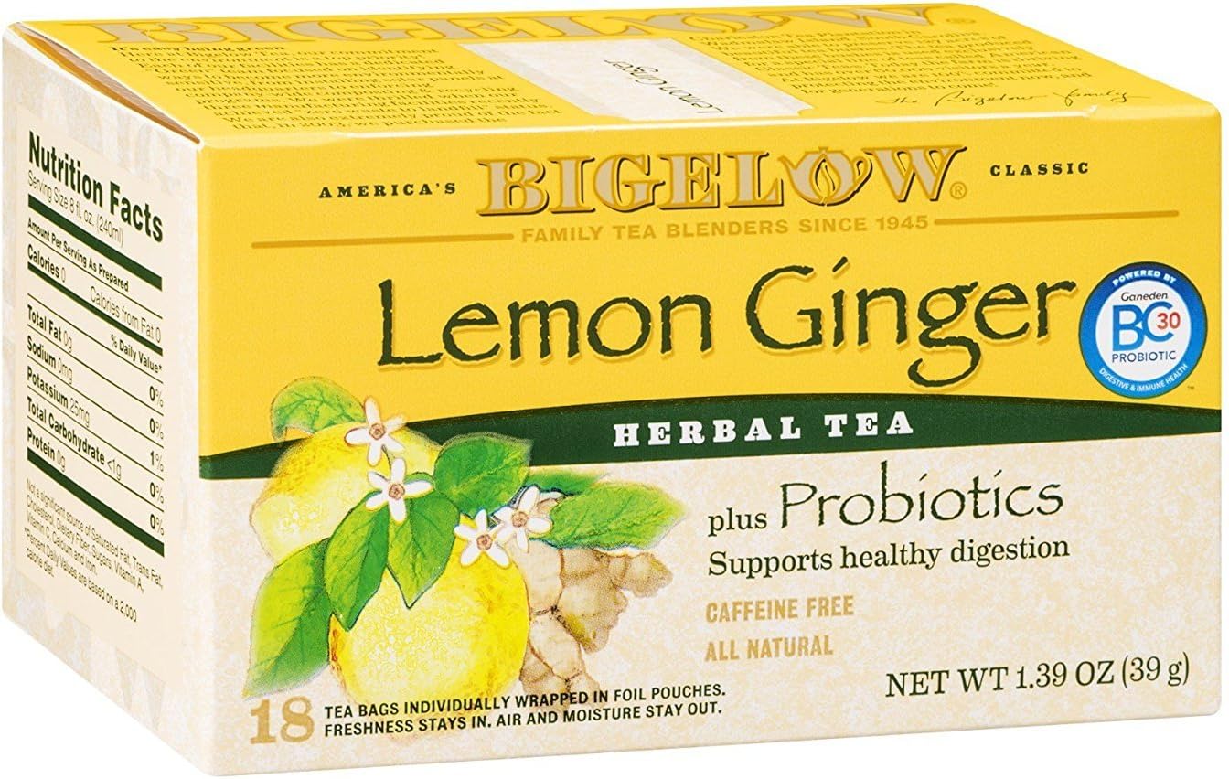 Bigelow Lemon Ginger Herb Plus Probiotics - Case of 126