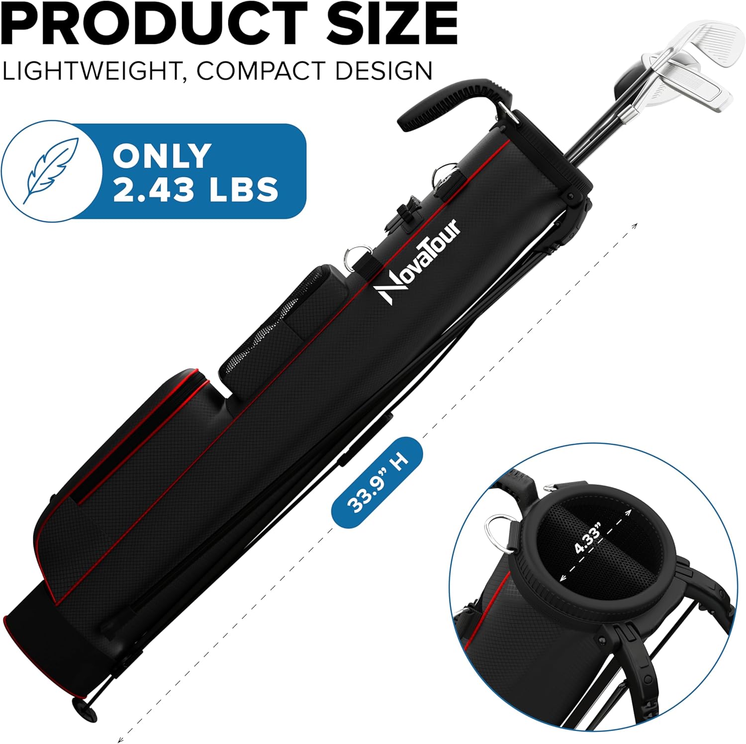 Par 3 Golf Bag, Ultra Lightweight, Small Golf Bag for Par 3 and Executive Courses