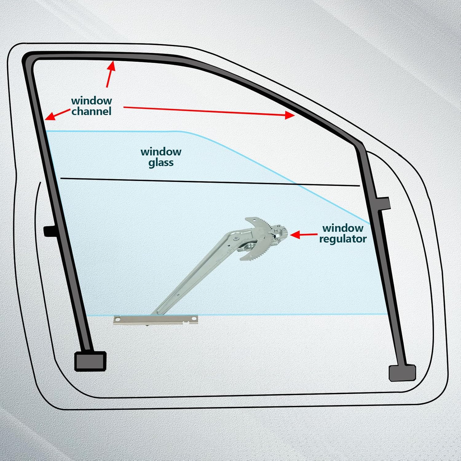 FINDAUTO Power Window Regulator Front Left Side fit for 1984 1985 1986 1987 1988 1989 for Toyota 4Runner,1984 1985 1986 1987 1988 for Toyota Pickup Without Motor (OE740-910)