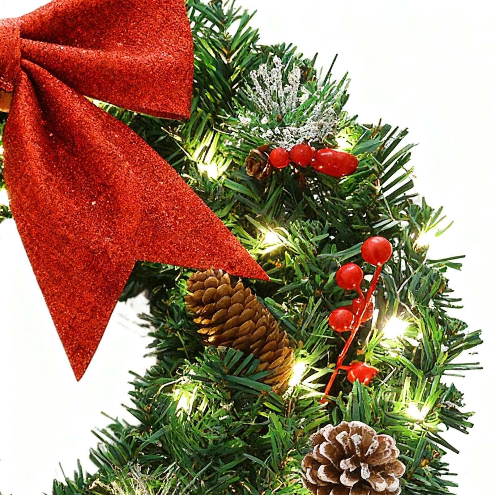 Corona de Navidad Artificial Rojo Artificial De 38 cm