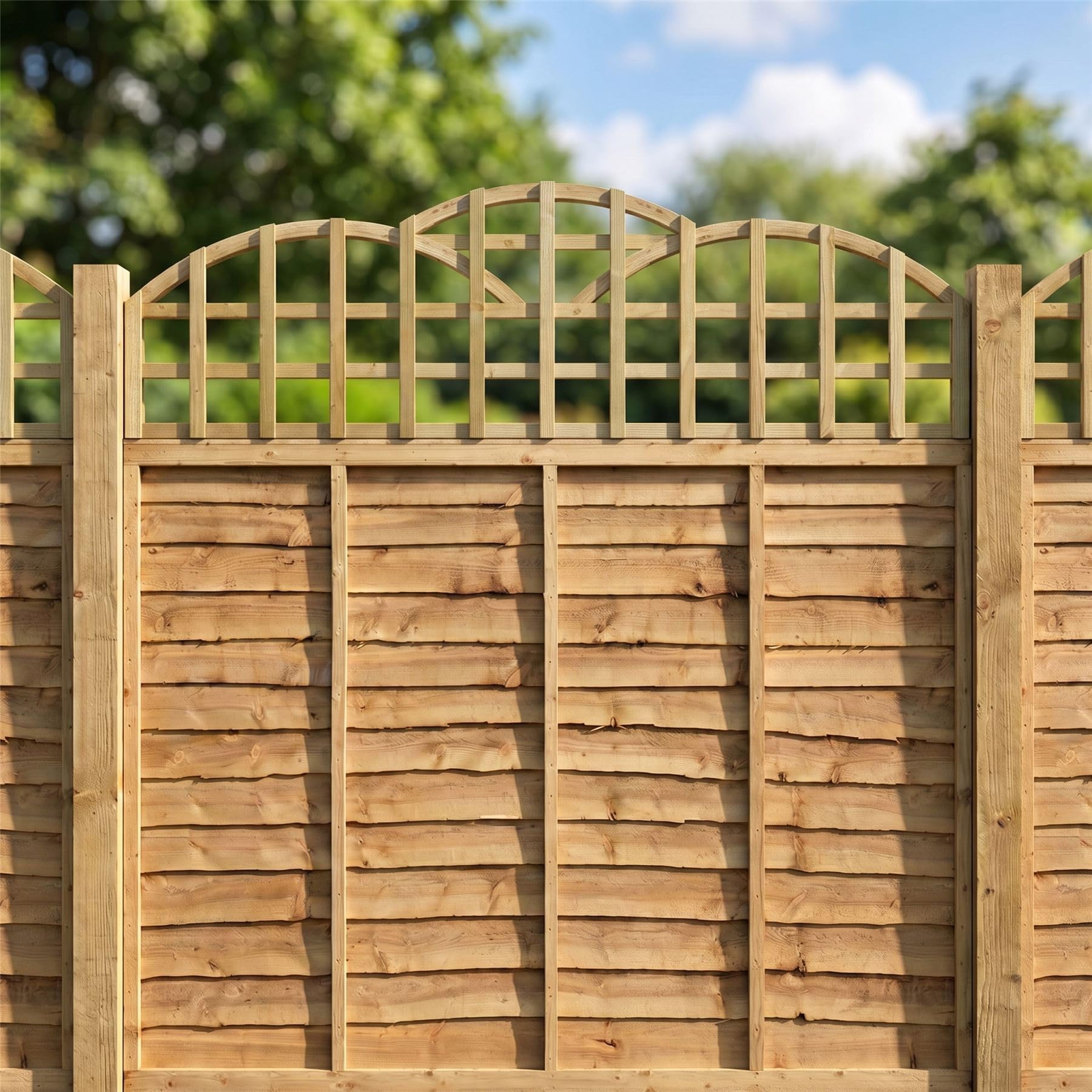 Fence Trellis Topper, 6ft x 1ft Standard Triple Dome Wooden Garden Panel — image 1