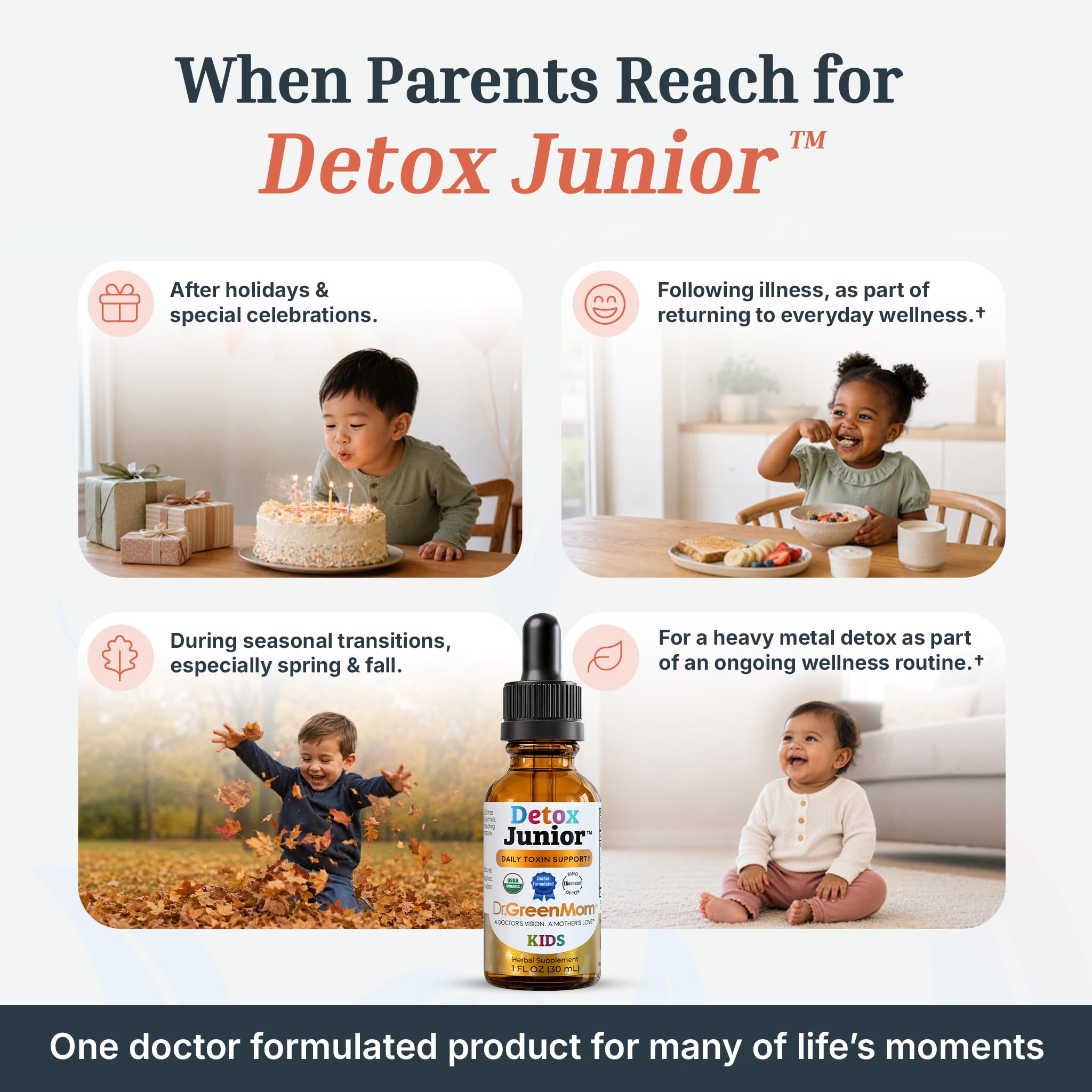 Dr. Green Mom Detox Junior — Heavy Metal Detox Drops for Kids — w/Organic Chlorella, Turmeric — Cleanse for Kids, Toddlers, Babies — Binds & Eliminates Toxins — Zeolite Free & Non GMO — 1 fl oz — Amazon image 4