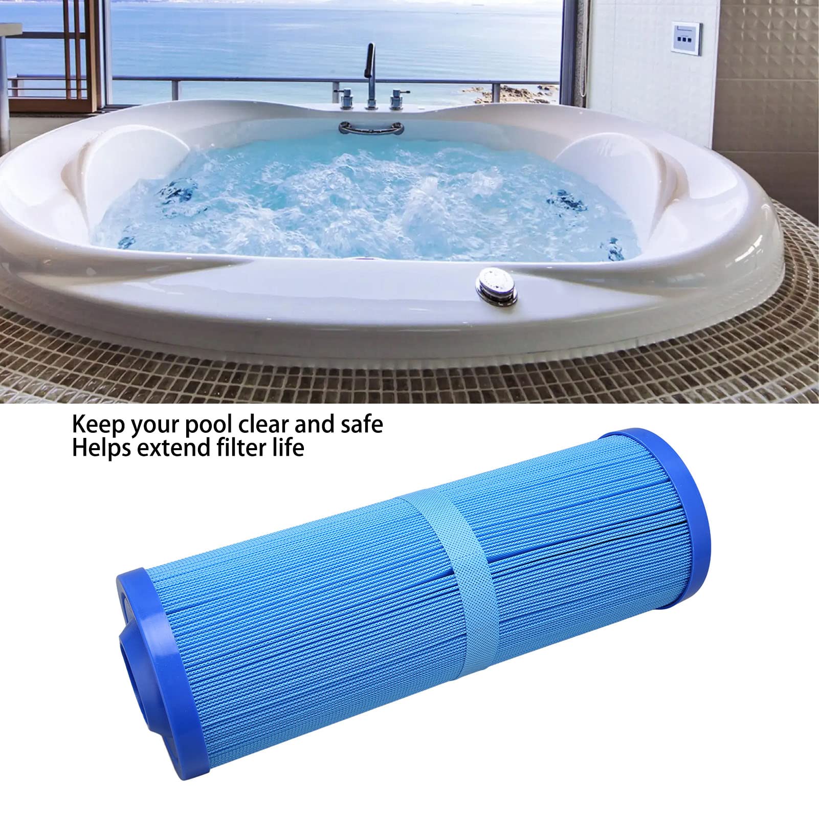 XHTLLO Pool Filter, PP Children's Spa Filter Factor Replacement for PWW50L Blue, Powerful Filtration Pool Filter Cartridge, Compatible with Hot Tubs and Spas