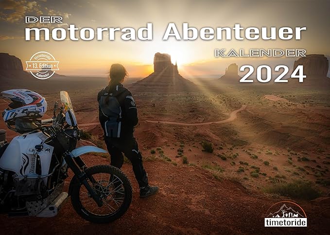 MOTORRAD KALENDER "Reise & Abenteuer" 2024 inkl. Outdoor Aufkleber 