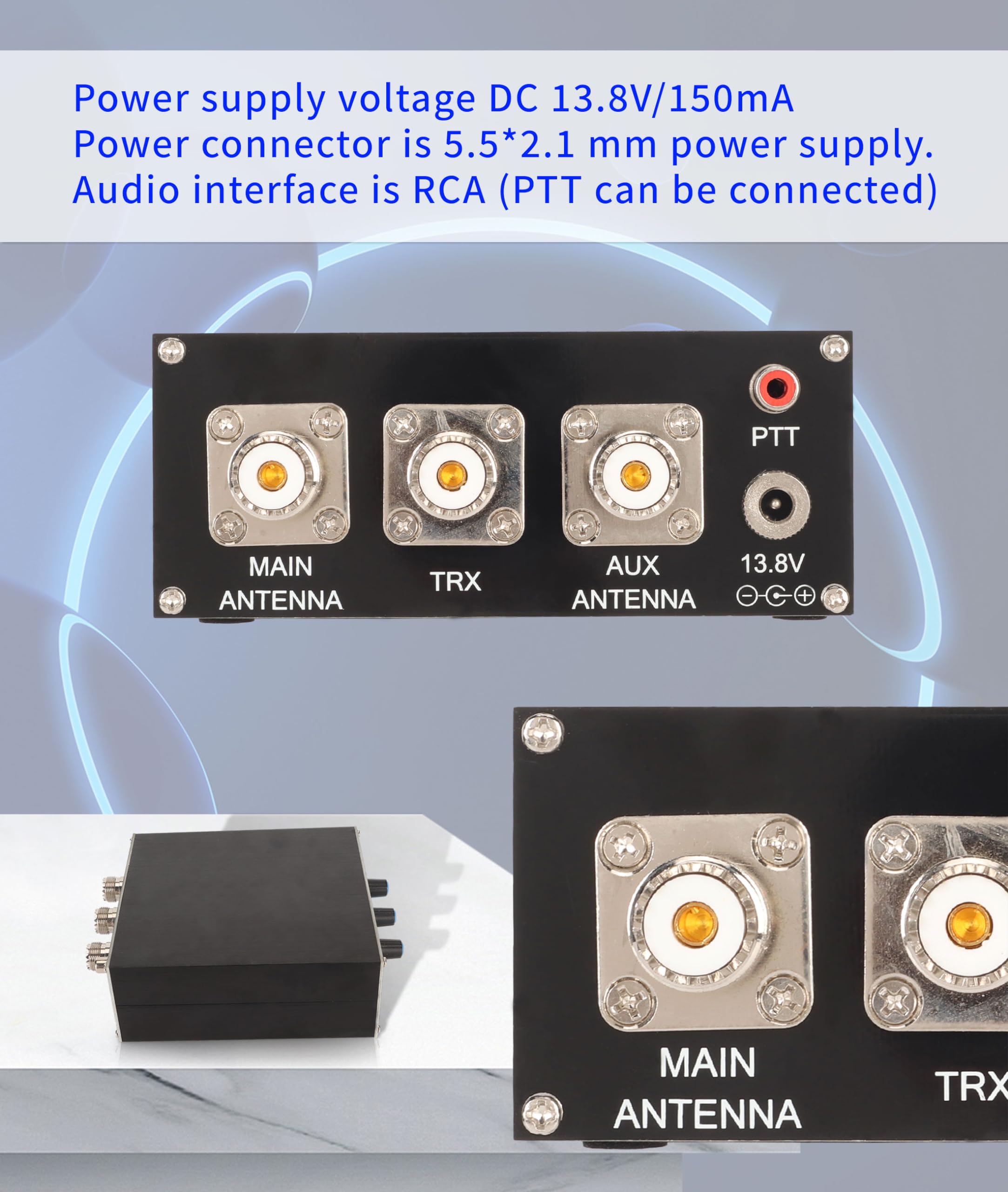 Boîte D'élimination QRM, Annuleur de Signal en Alliage D'aluminium à Contrôle de Phase X Réglable de 1,8 MHz à 30 MHz, DC 13,8 V 150 MA Éliminateur de Signal de Contrôle PTT