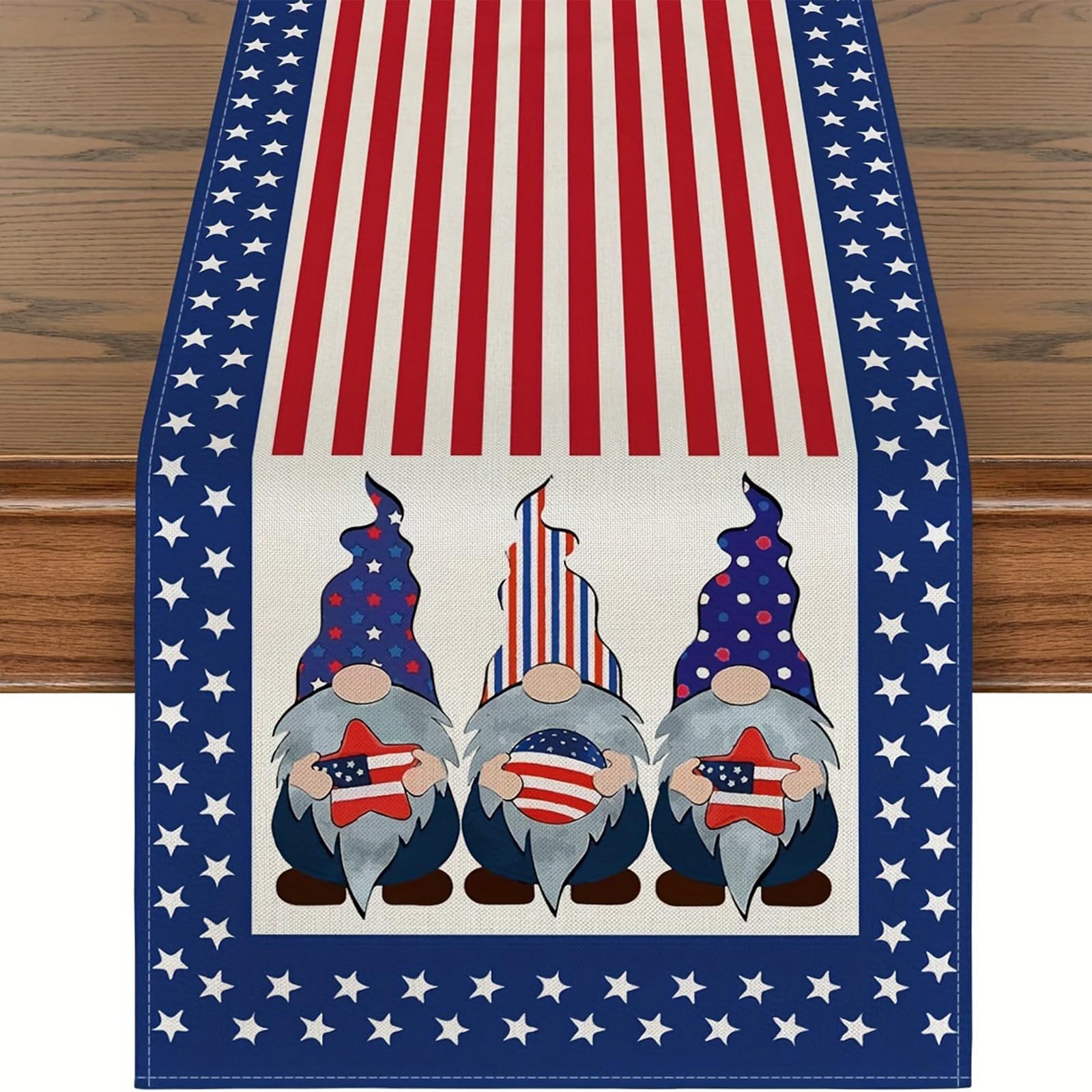 Elnwnnkc Section B Pentagrams Table Runner Patriotics Star Independence Day Memorials Tablecloth Kitchen Dining Coffee Home Parties Independence Day Table Runner
