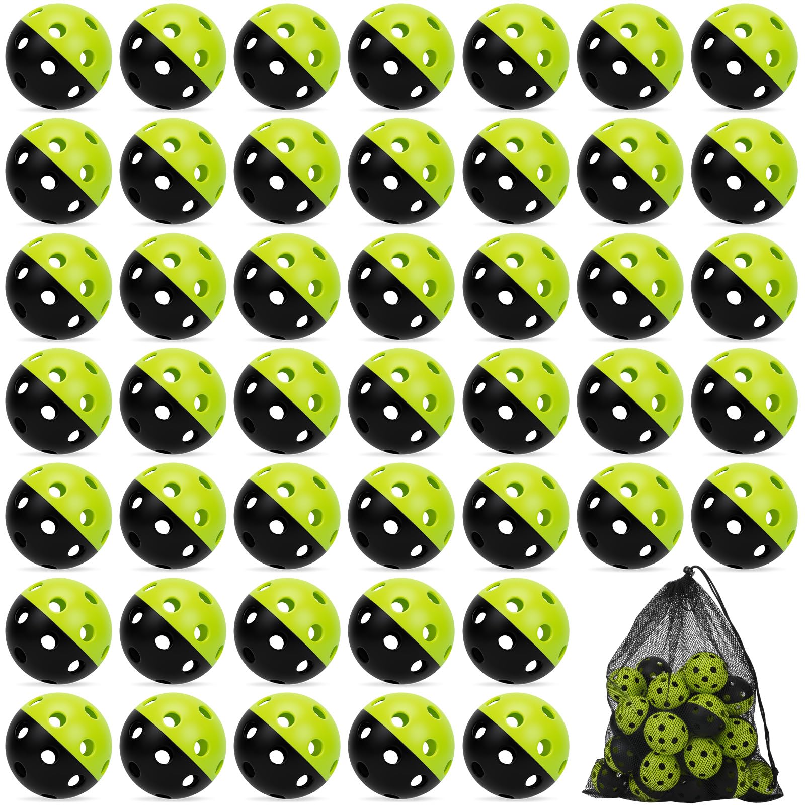 Coopay 12/50/100 Pack Plastic Baseballs Practice Training Balls Lightweight Hollow Softballs with a Drawstring Bag for Hitting Pitching Batting Training Indoor Outdoor Sport