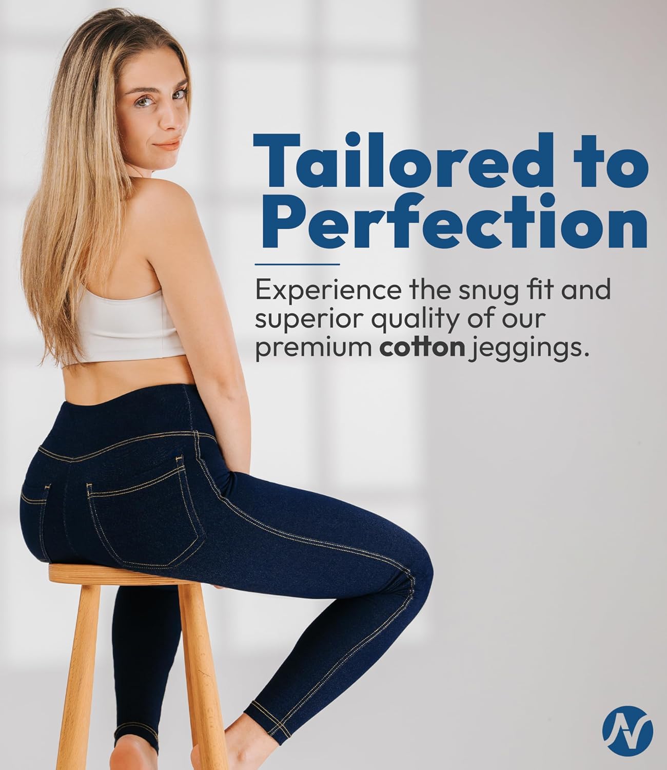 Nirlon Women's Jeggings High Waist Tummy Control Jean Leggings with Pockets for Women