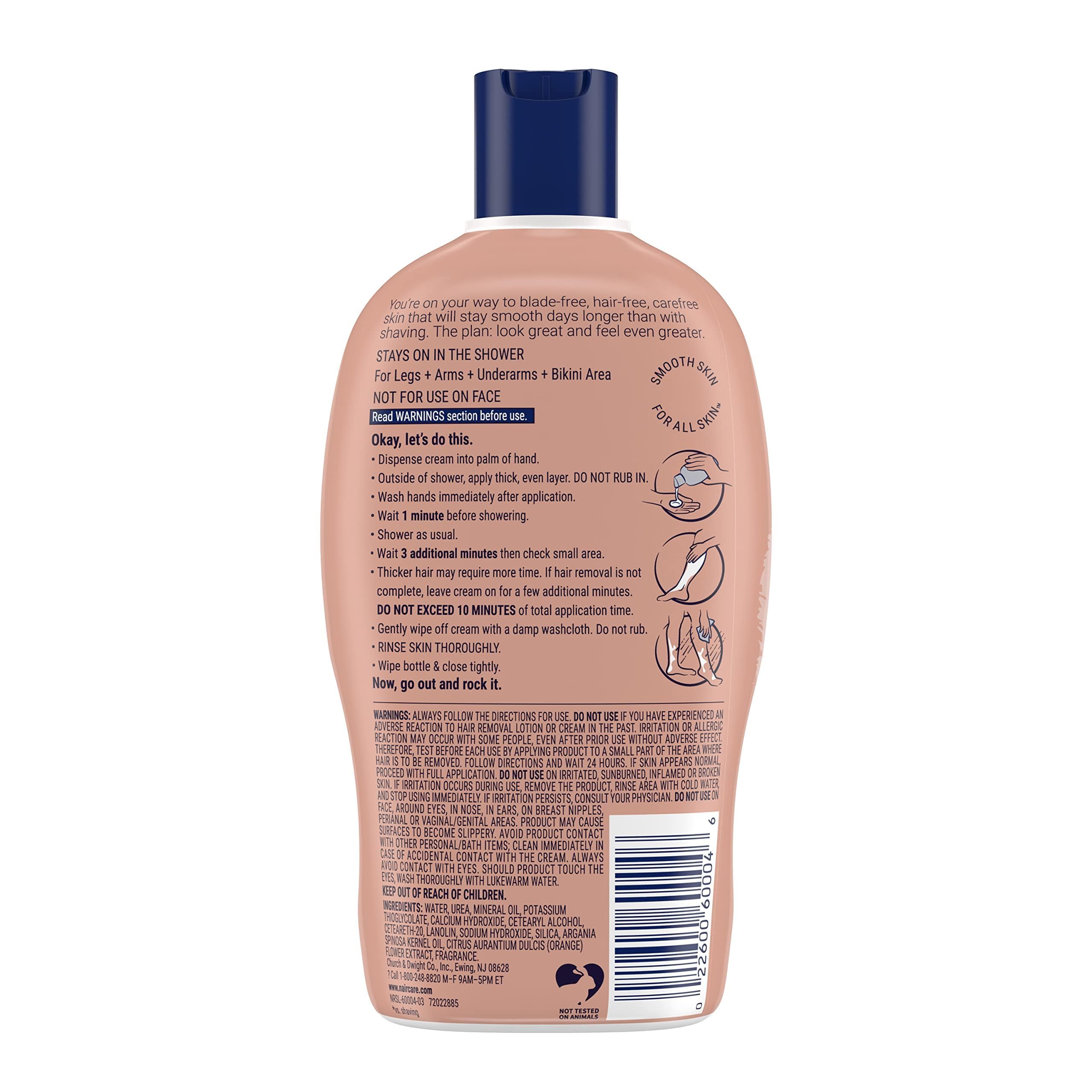 Nair Shower Power Max with Moroccan Argan Oil, Cream for Legs & Body (Haarentfernungs Creme für Körper und Beine)