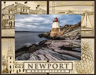 Newport Rhode Island Laser Engraved Wood Picture Frame Landscape (4 x 6)