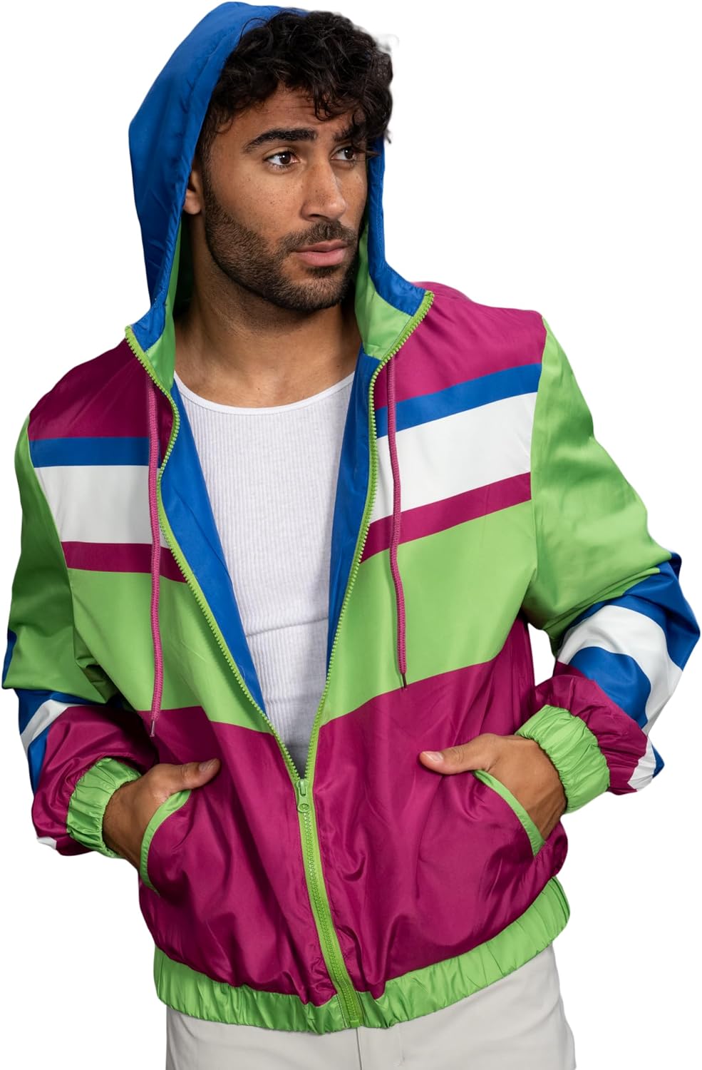 Costume Agent Retro Windbreaker Jacket Lightweight 80s & 90s Colorful Designs