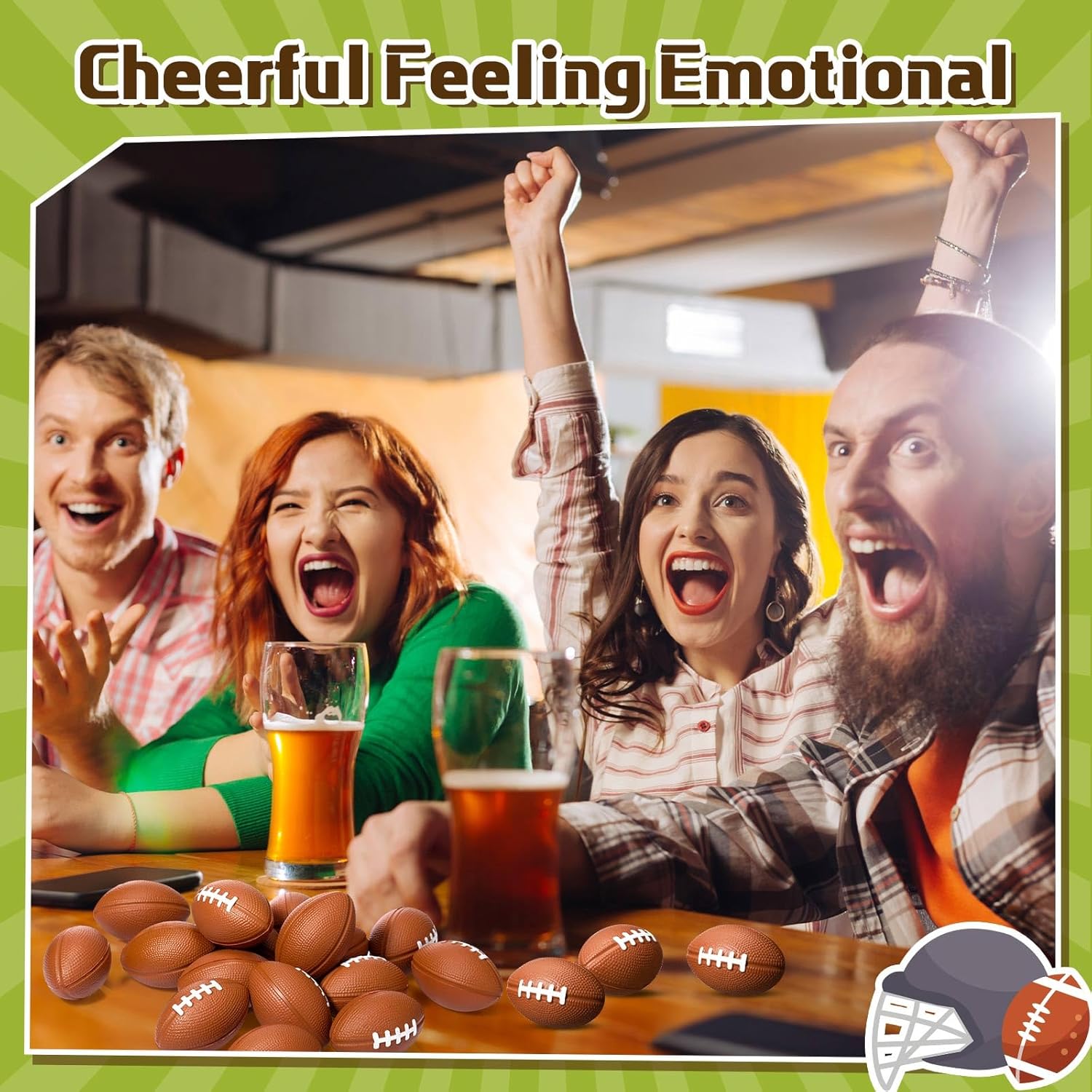 Civaner 200 Packs Mini Football Bulk Sports Stress Ball Mini Foam Footballs Stress Ball Bulk Toy for Party Favor School Carnival Reward Party Supplies(Brown,1.97 Inch) - Image 4