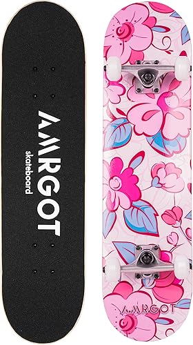 Miniatura 2 de Patinetas para principiantes, 31 x 8 pulgadas Patinetas completas para niños, niñas y adultos, 7 capas de madera de arce, tabla cóncava de doble