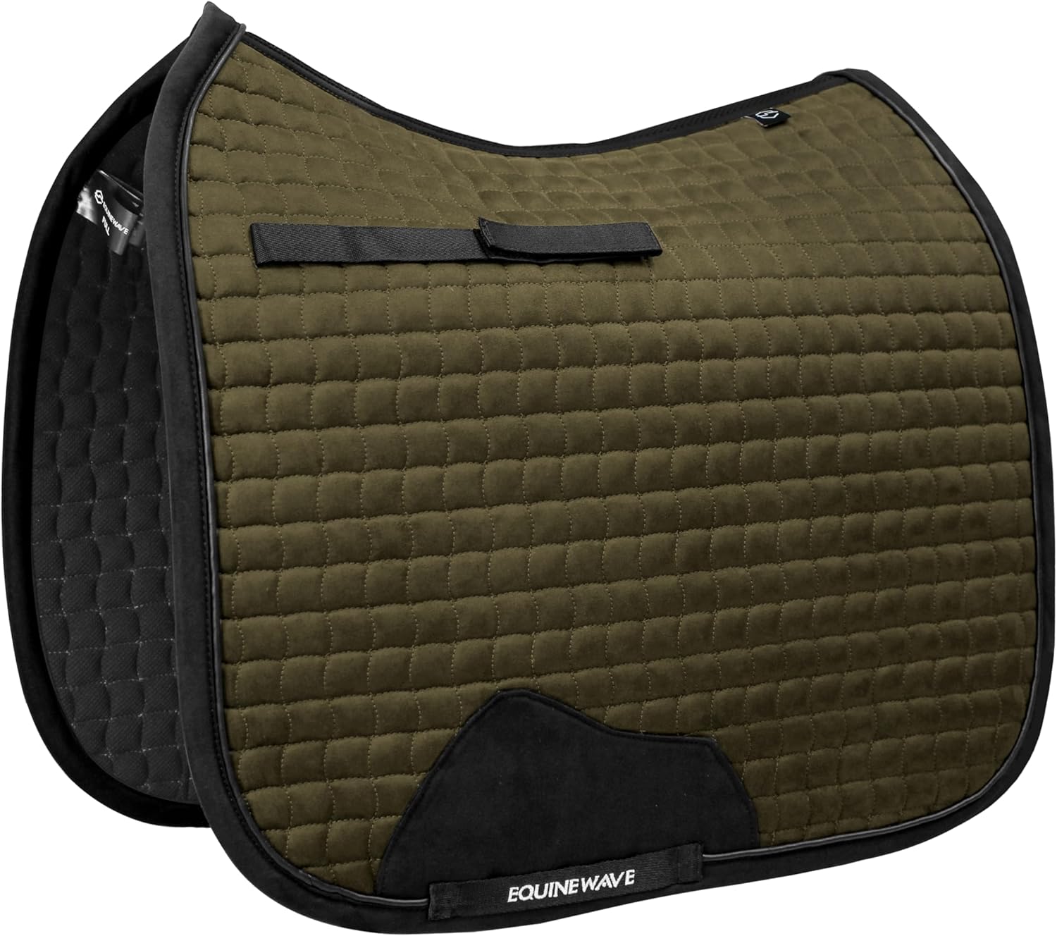 EQUINEWAVE Aria Soft Suede Dressage Saddle Pad – Breathable Moisture-Wicking Lining, Shock-Absorbing Cushion, Contoured Spine, English Horse Saddle Pad