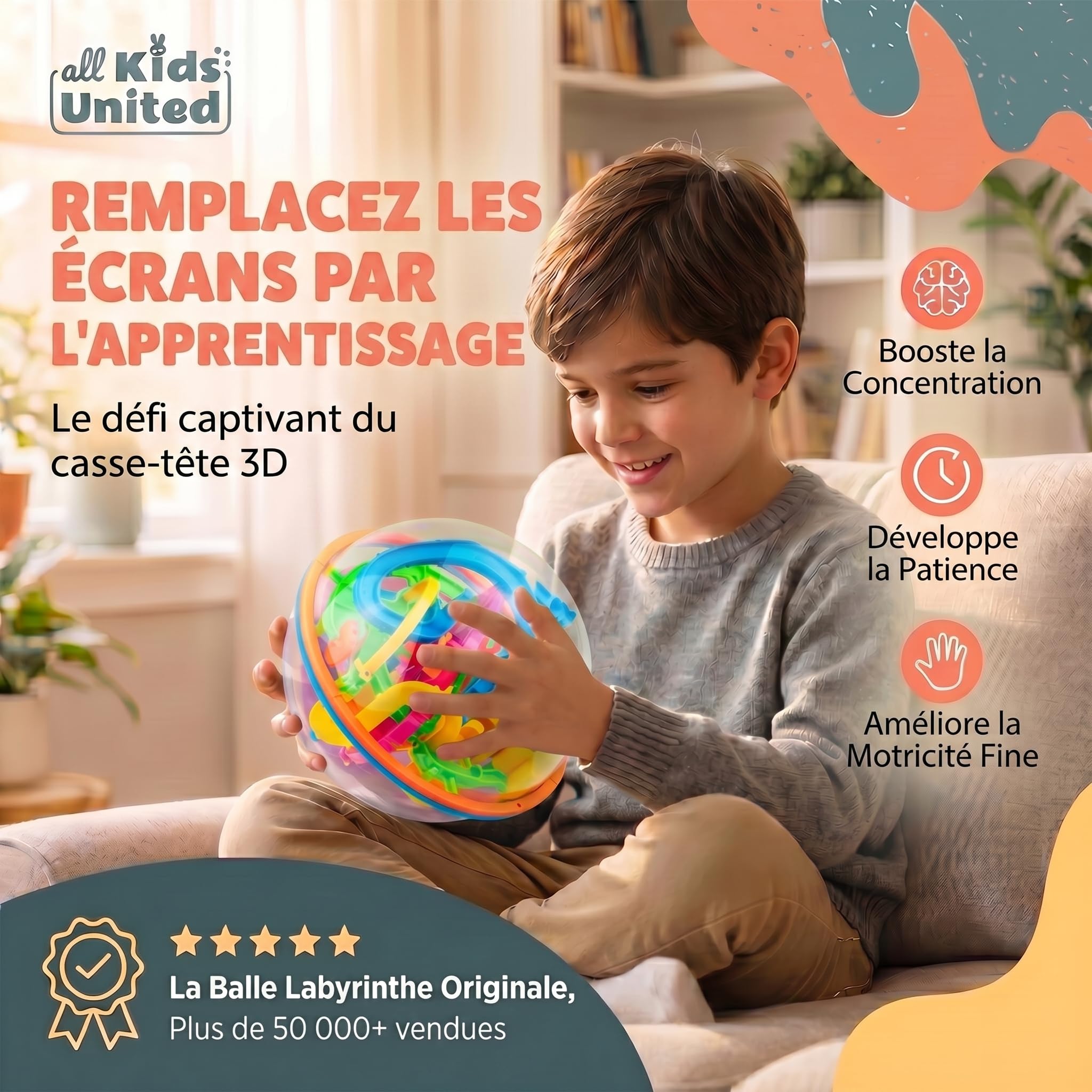 Labyrinthe à Billes 3D - Magic Maze Puzzle Ball Jeu d'adresse Casse-tête sphérique 3D (Avancé)